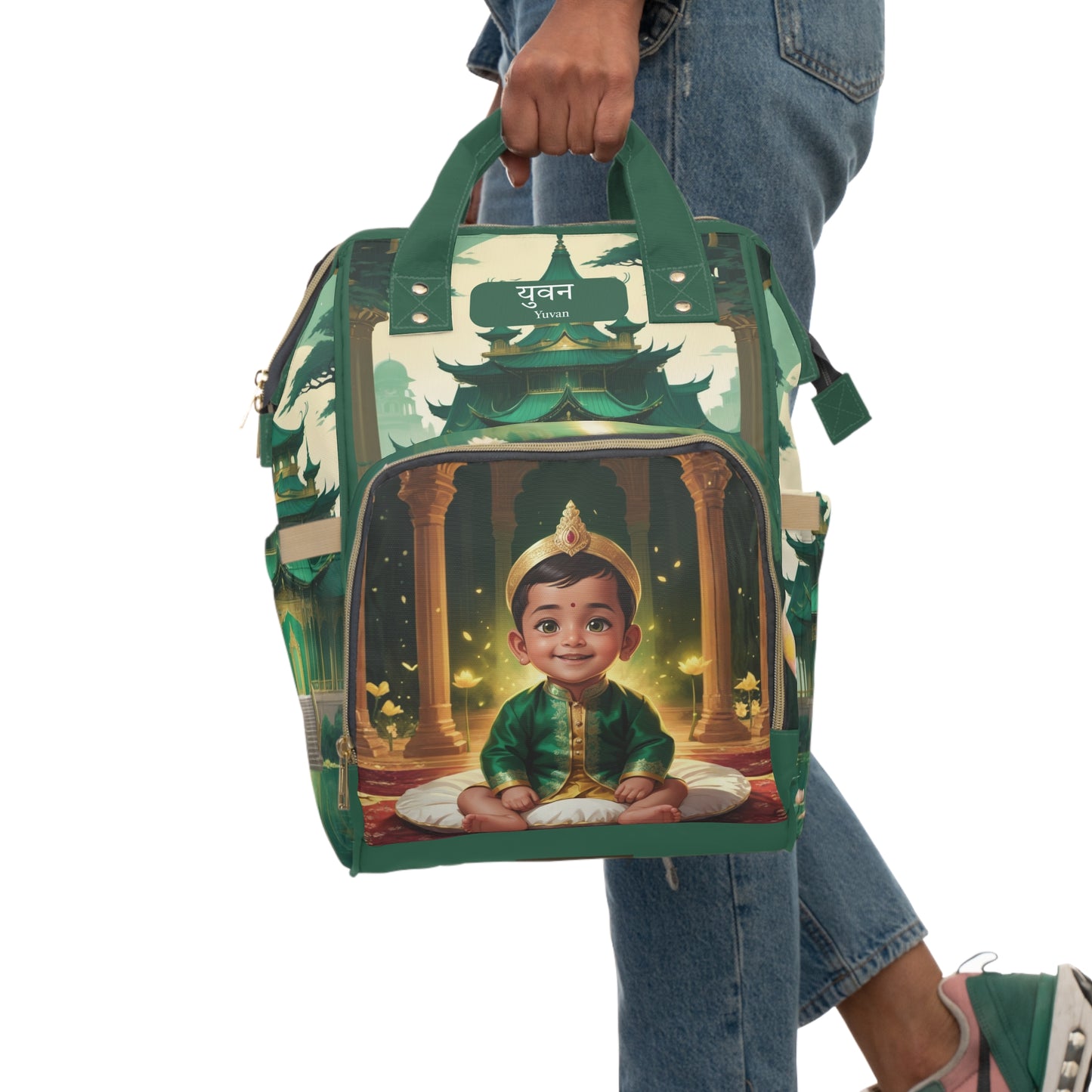 Yuvan India Baby Bag – Personalized Royal Green Palace Design
