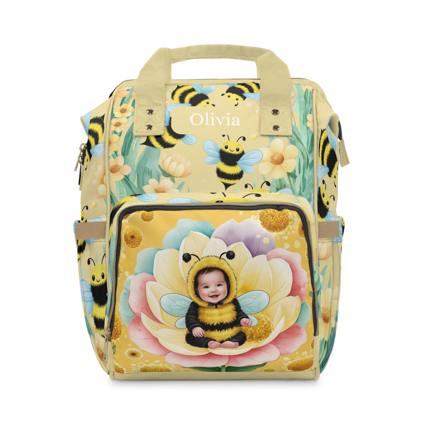 Olivia Bee Dreamer Baby Bag π Personalized Yellow Diaper Bag