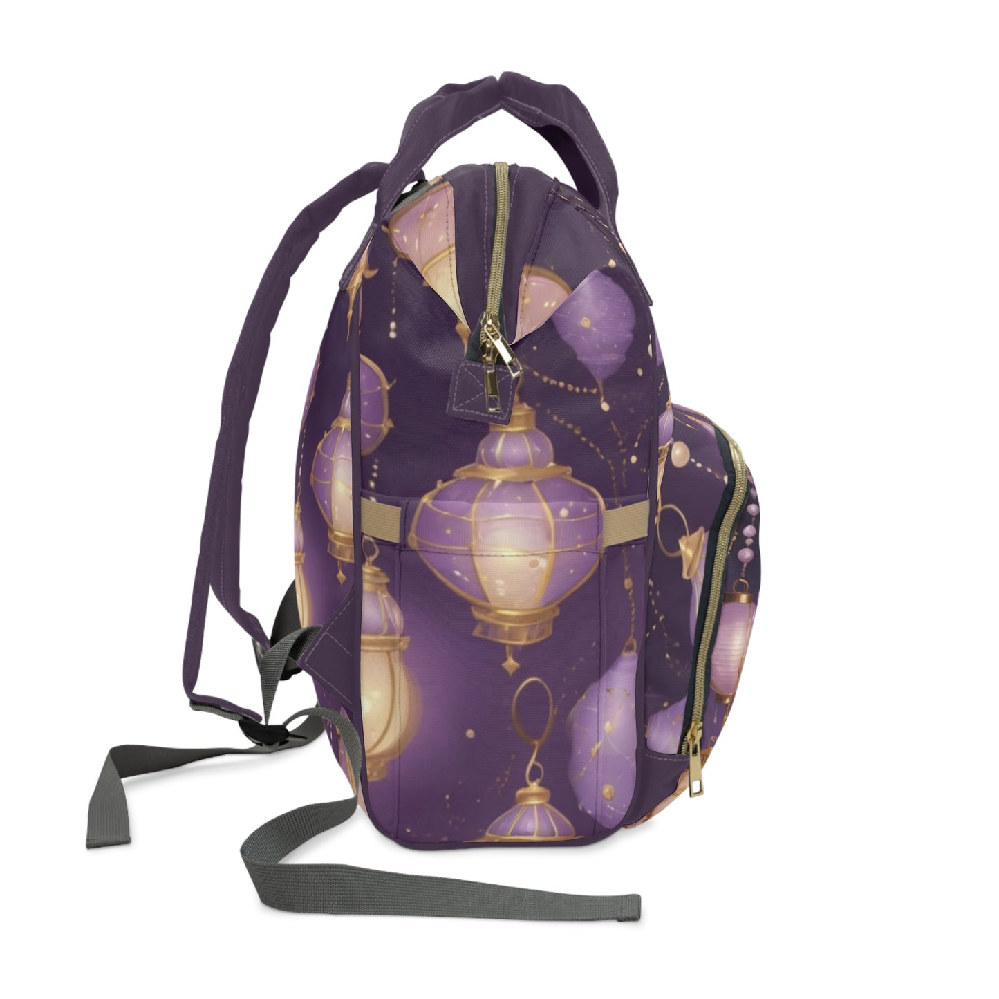 Girls Diaper Bag "Noor Qalbi" Light of My Heart Personalized Arabic Diaper Backpack