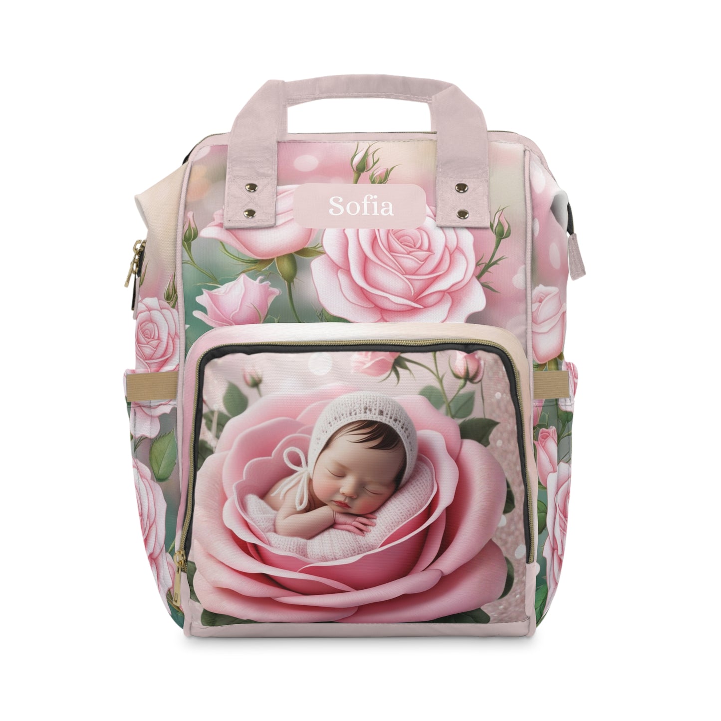 Sofia Rose Dreamer Baby Bag 🌸 Personalized Pink Diaper Bag