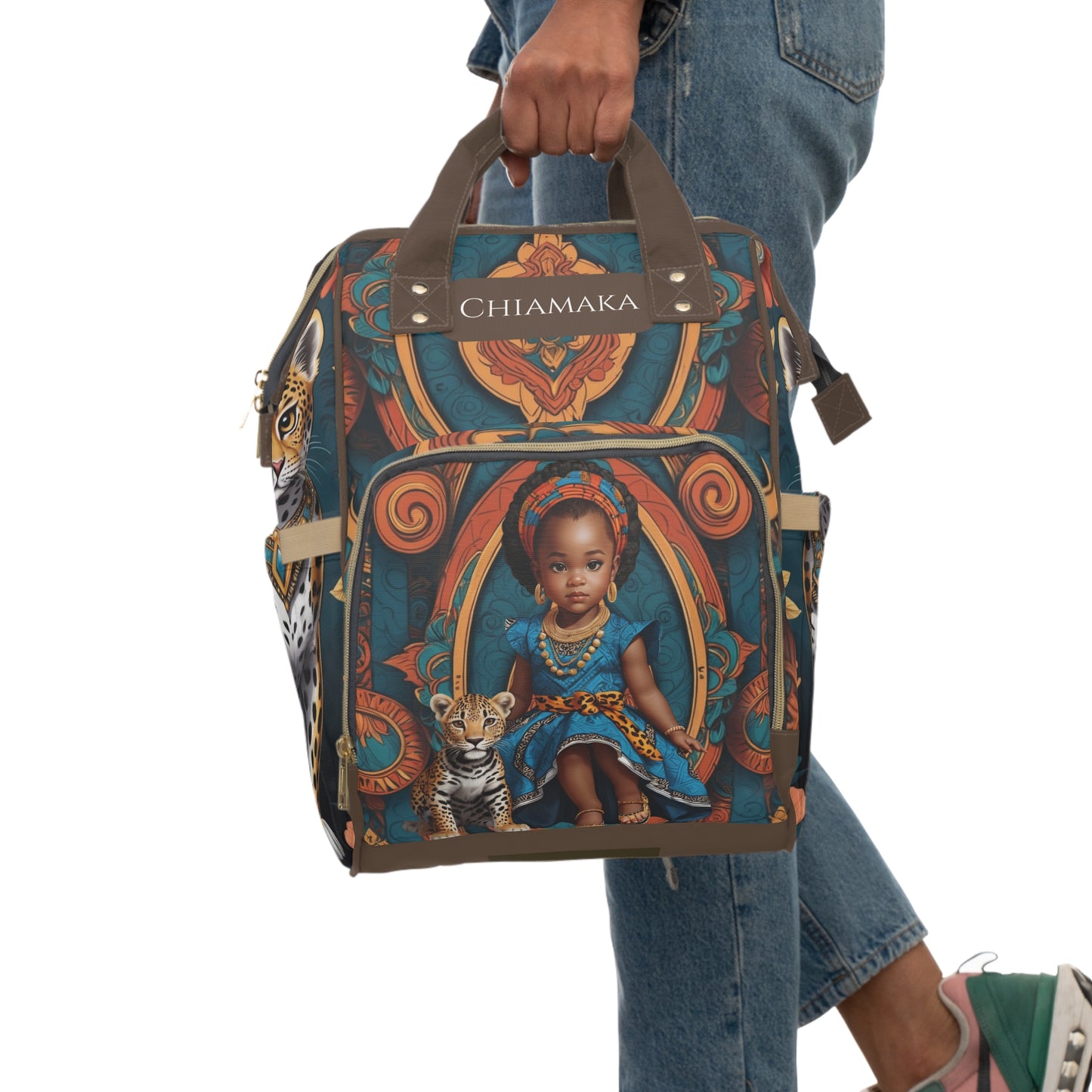 Chiamaka Igbo Princess Diaper Bag – Luxury Leopard Edition