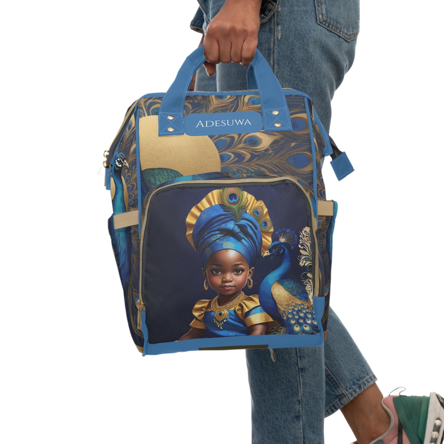 Girl Diaper Bag – Yoruba Princess Edition | Personalized African Baby Backpack