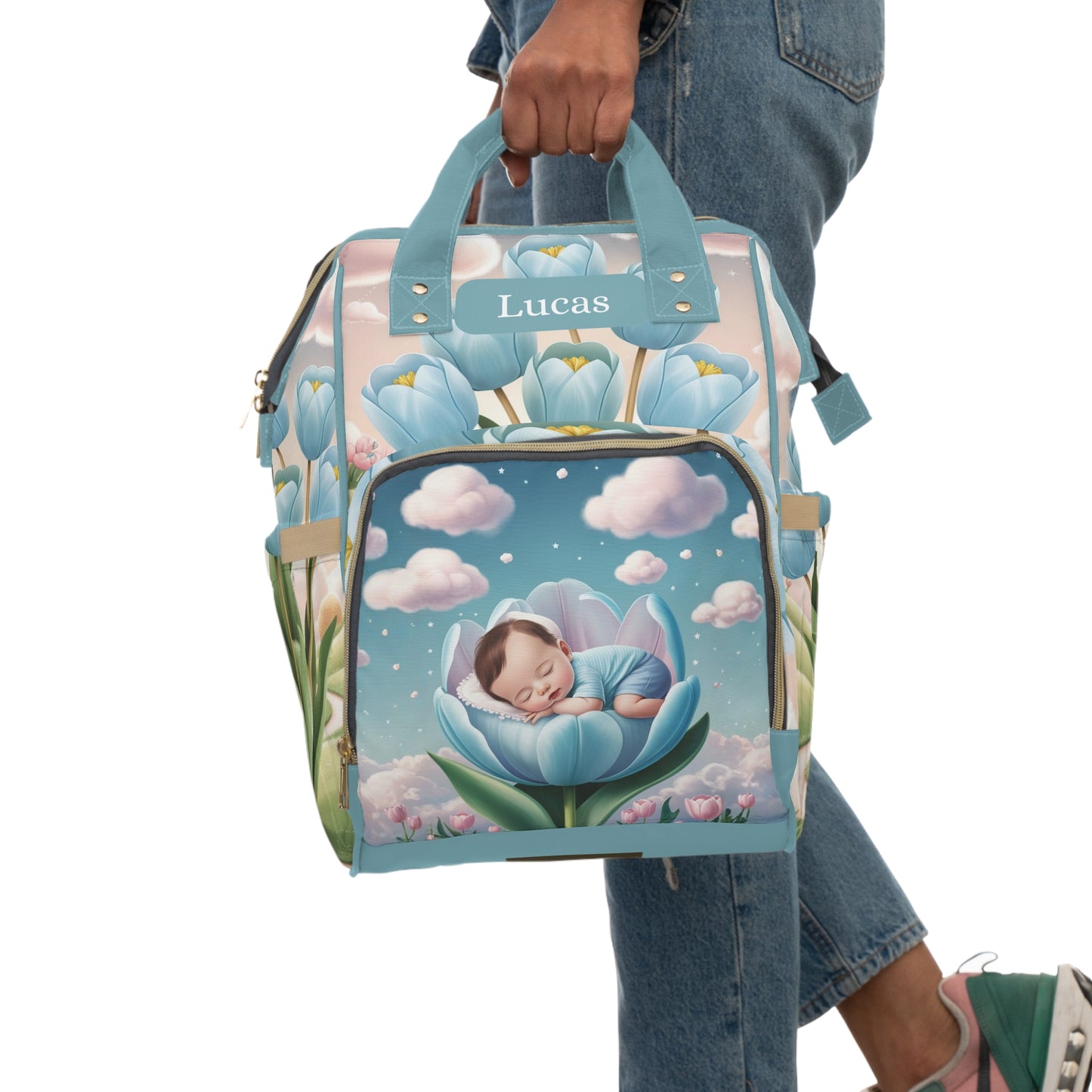 Lucas Tulip Dreamer Baby Bag 🌷 Personalized Dutch Diaper Bag