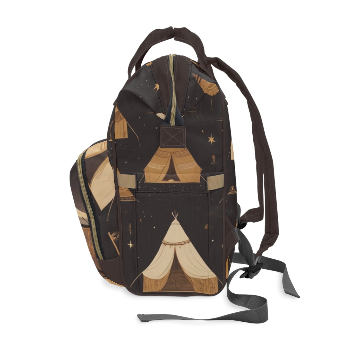 Boys Diaper Bag Personalized Arabic Baby Bag Amiri My Prince Desert Tent Brown and Gold Design