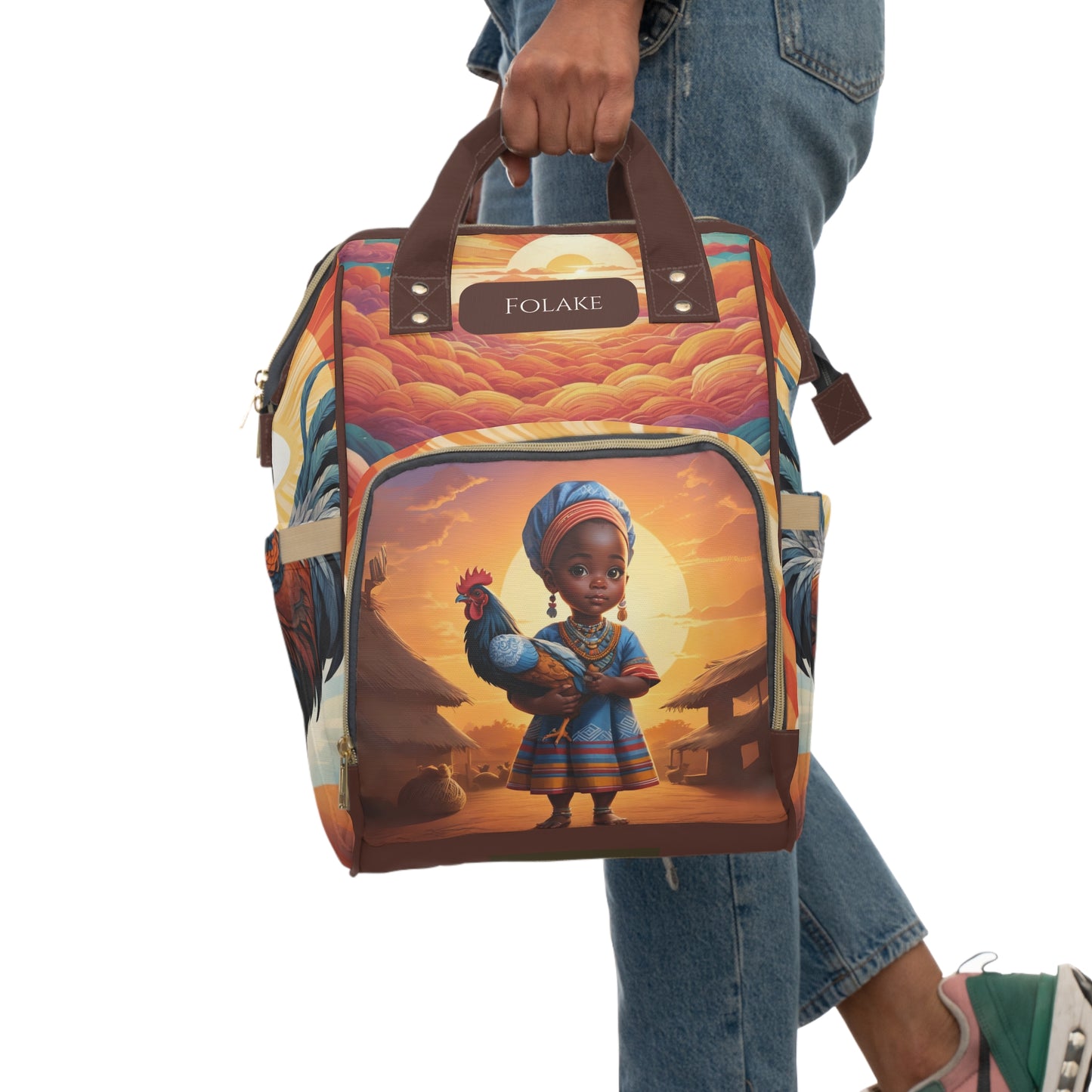 Girls African Diaper Bag – Yoruba Princess Folake
