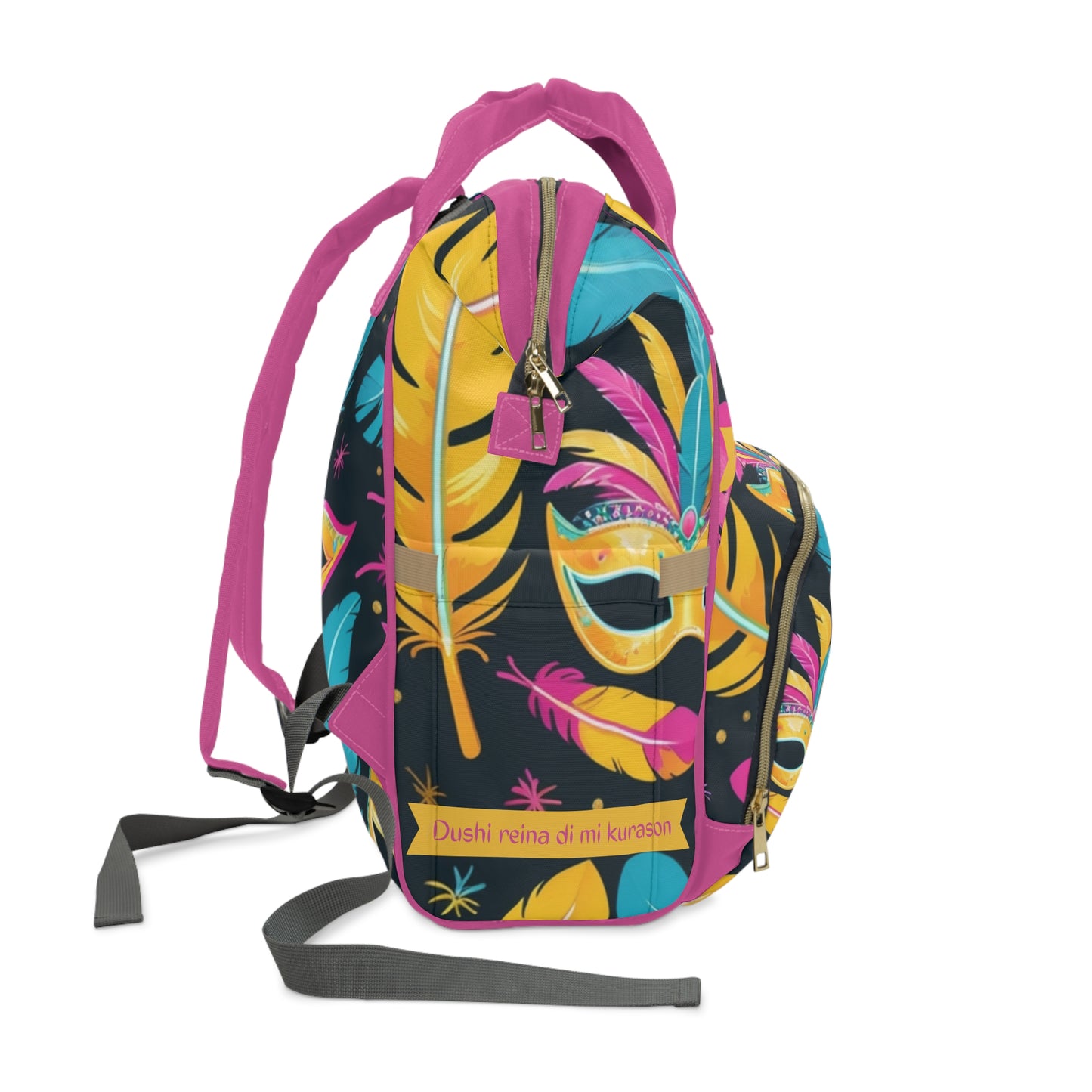 Girls Diaper Bag Personalized Aruba Baby Bag Carnival Feather Mask Waterproof Backpa