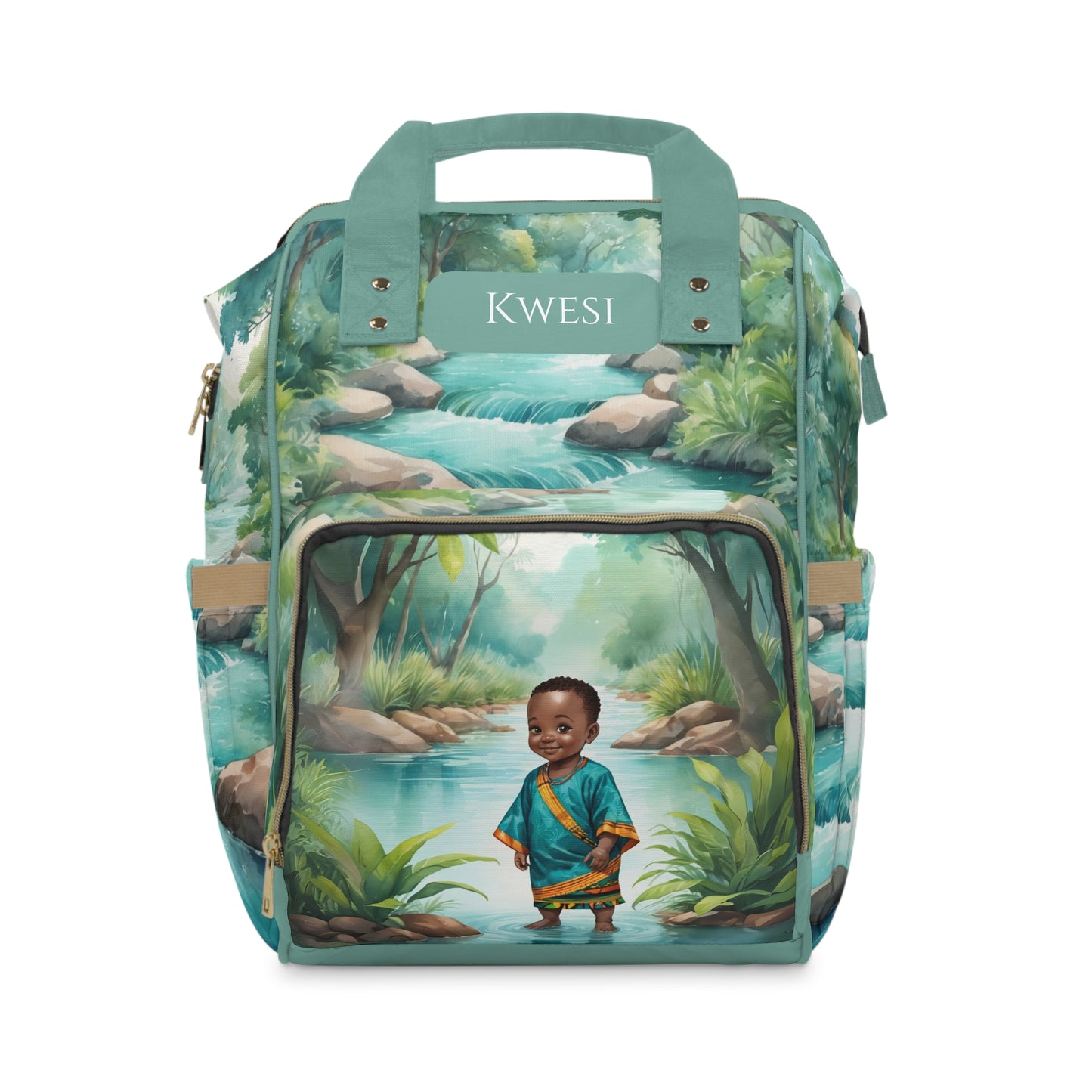 Boys Ghanaian Kente – River Prince Diaper Bag (Kwesi Edition)