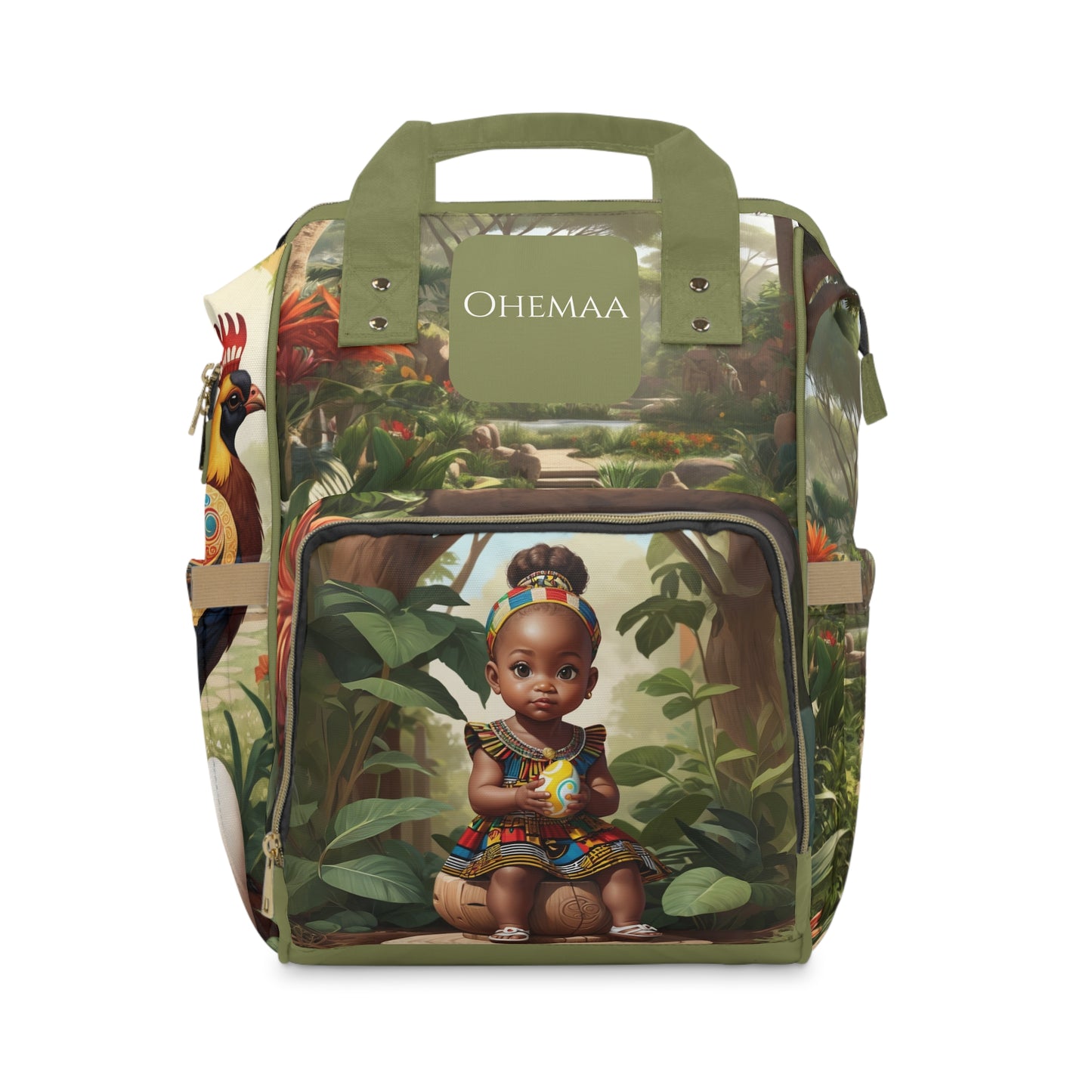 Girl Diaper Bag – Ghanaian Kente Sankofa Princess Edition