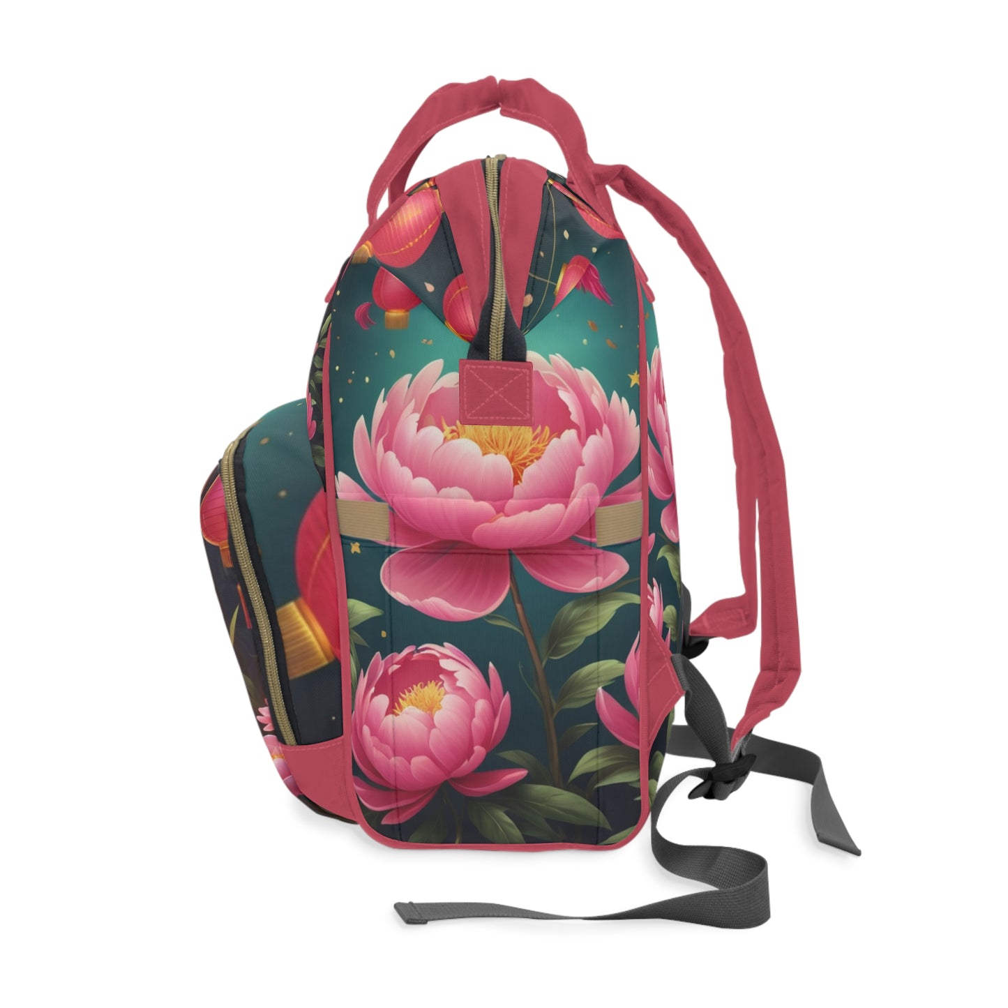 Girls Diaper Bag Personalized | Chinese Panda & Peony Baby Bag