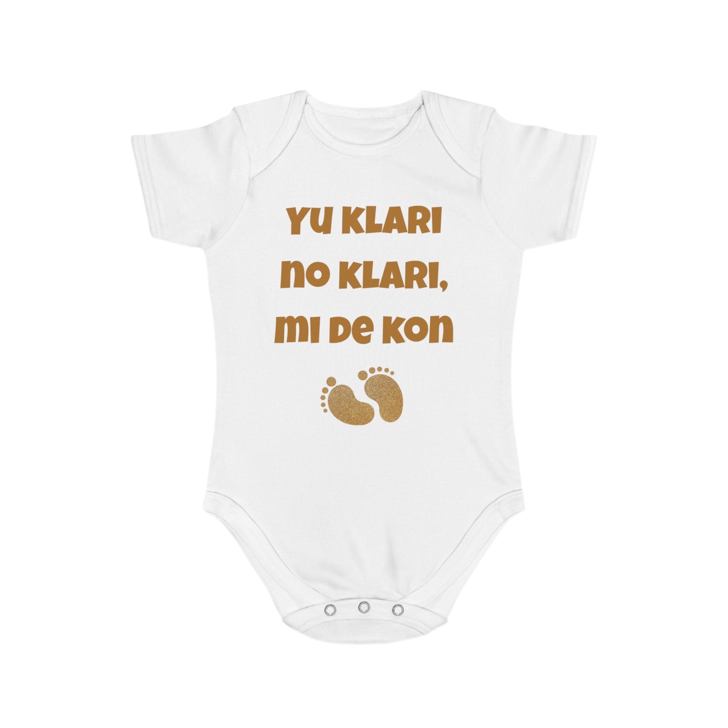 Surinamese Baby Announcement Romper – Yu klari no klari mi de kon – Funny Reveal