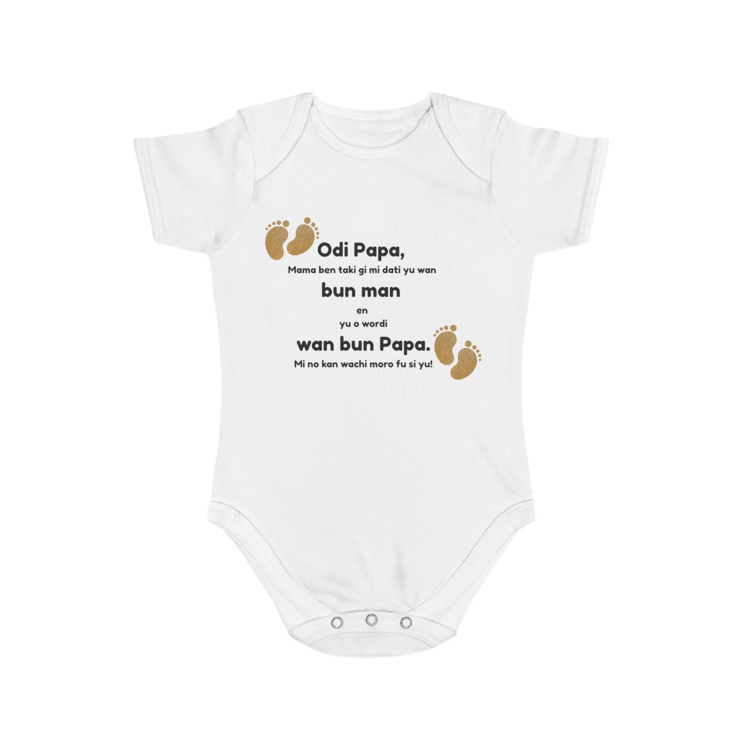 Baby Announcement Bodysuit Odi Papa Surinamese