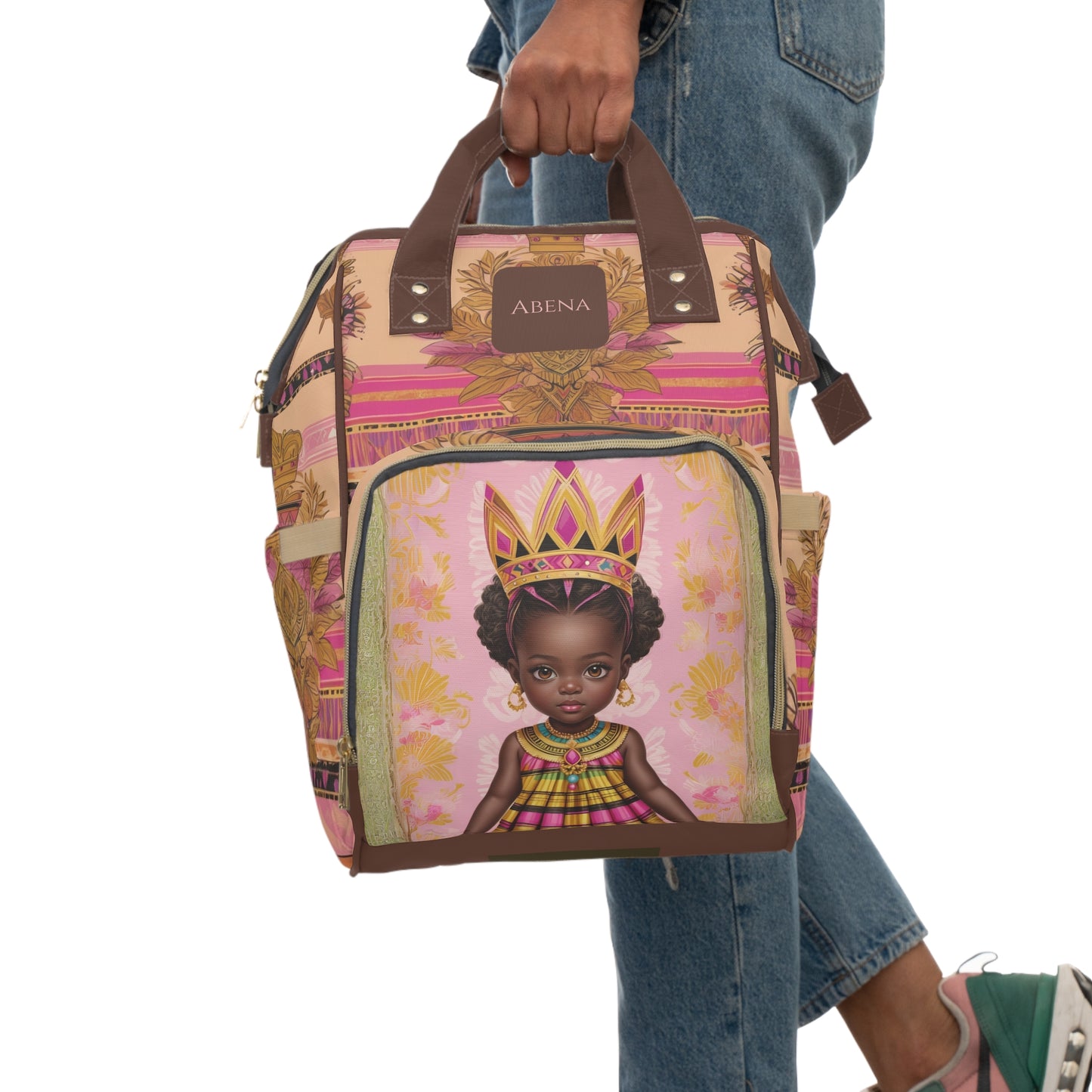 Girl Diaper Bag – Ghanaian Kente Princess