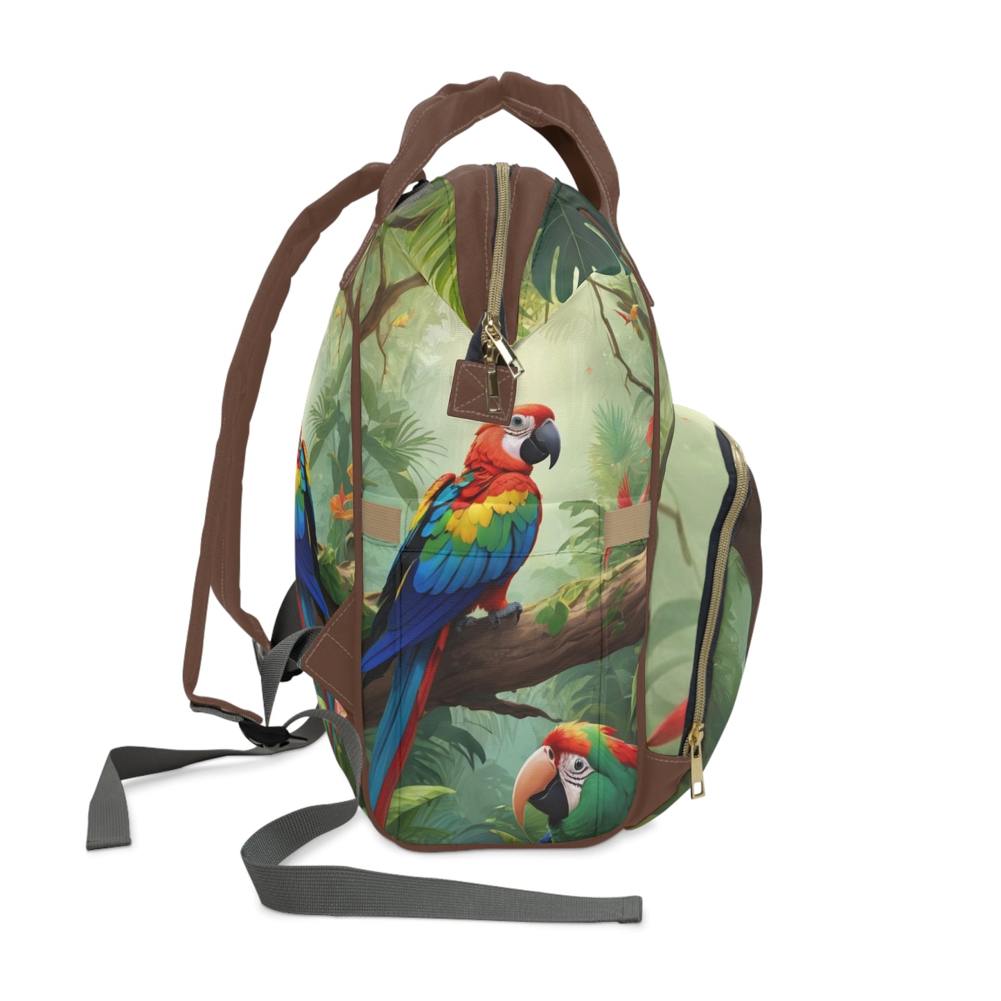 Girl Diaper Bag – Ghanaian Kente Parrot Princess Edition