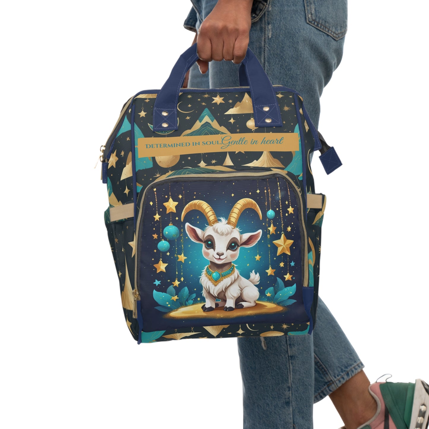 Boys Zodiac Backpack Capricorn | Personalized Baby Boy Bag with Goat & Zodiac Quote | Unique Astrology Baby Shower Gift