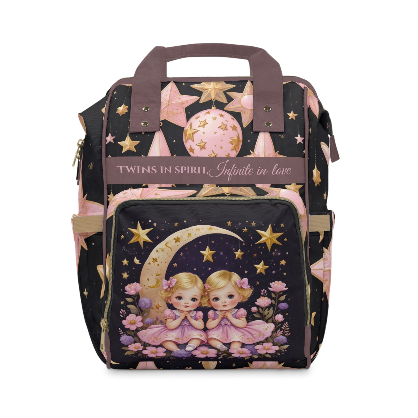 Girls Zodiac Backpack Gemini | Personalized Baby Girl Bag with Twins & Zodiac Quote | Unique Astrology Baby Shower Gift