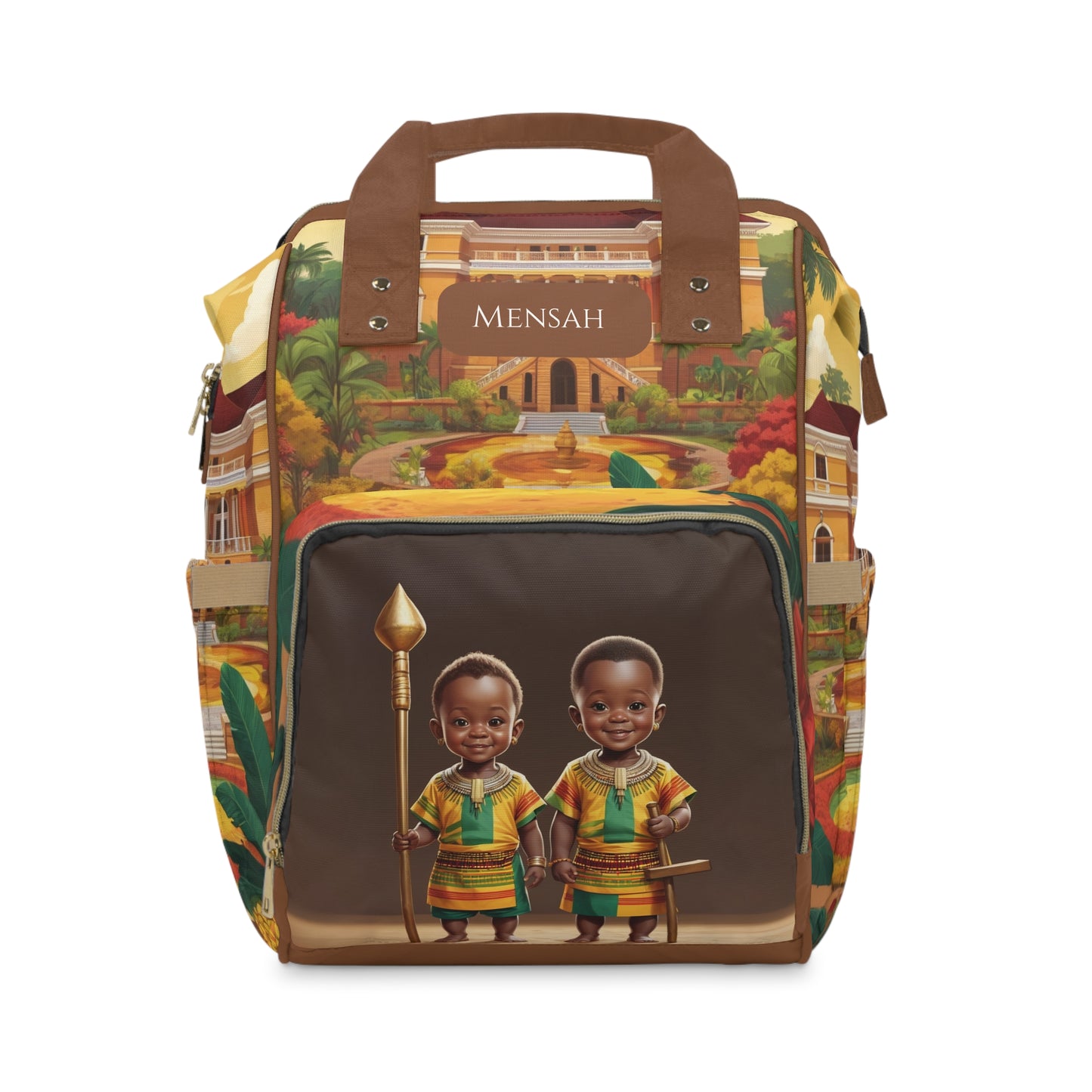 Boys Ghanaian Kente – Twin Princes Diaper Bag (Mensah Edition)
