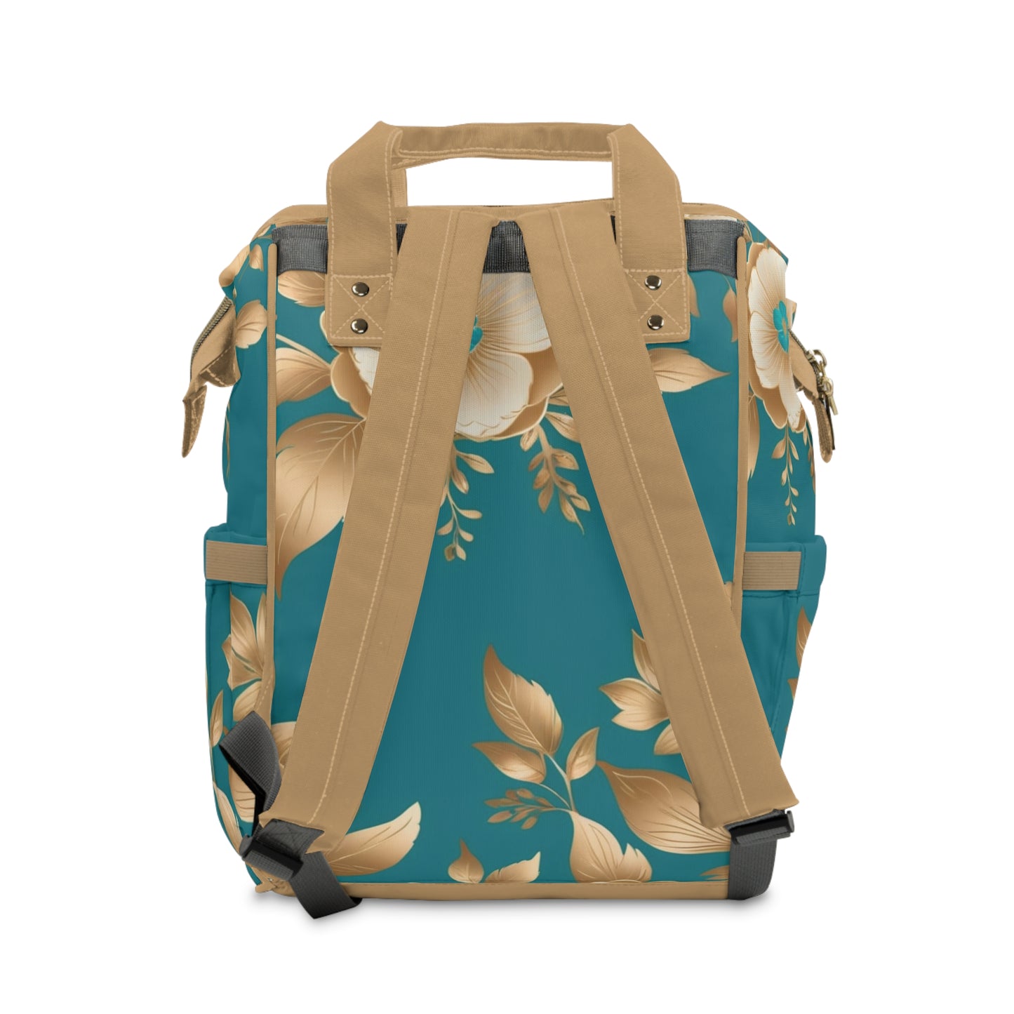 Girls Diaper Bag Personalized Persian Teddy Bear in Turquoise and Gold