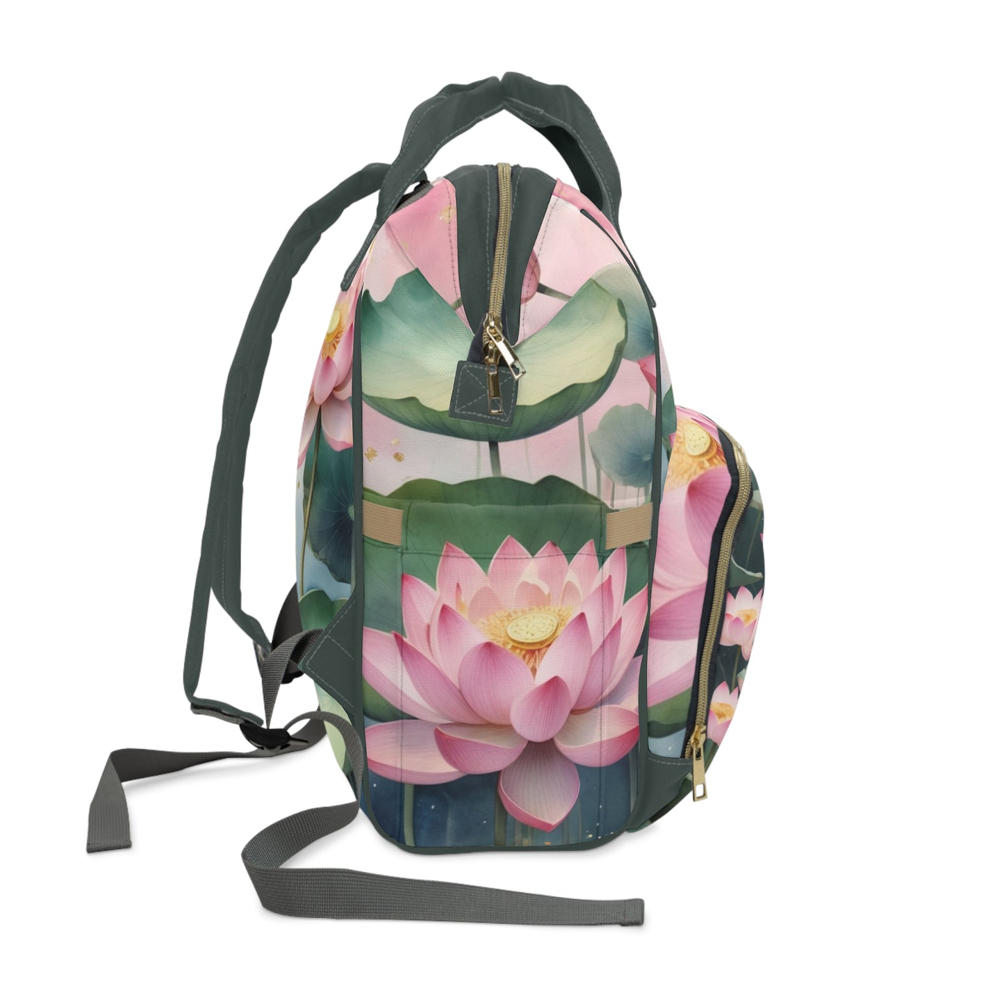 Girls Diaper Bag Personalized | Chinese Lotus Blossom Baby Bag