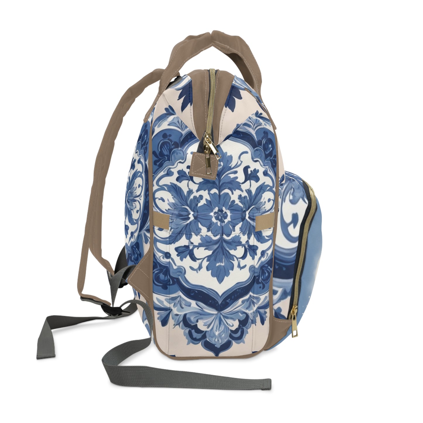 Boys Diaper Bag – Delft Blue Teddy Bear Edition | Personalized Baby Backpack