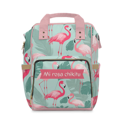 Girls Diaper Bag Personalized Tropical Baby Bag Pink Flamingo Waterproof Backpack
