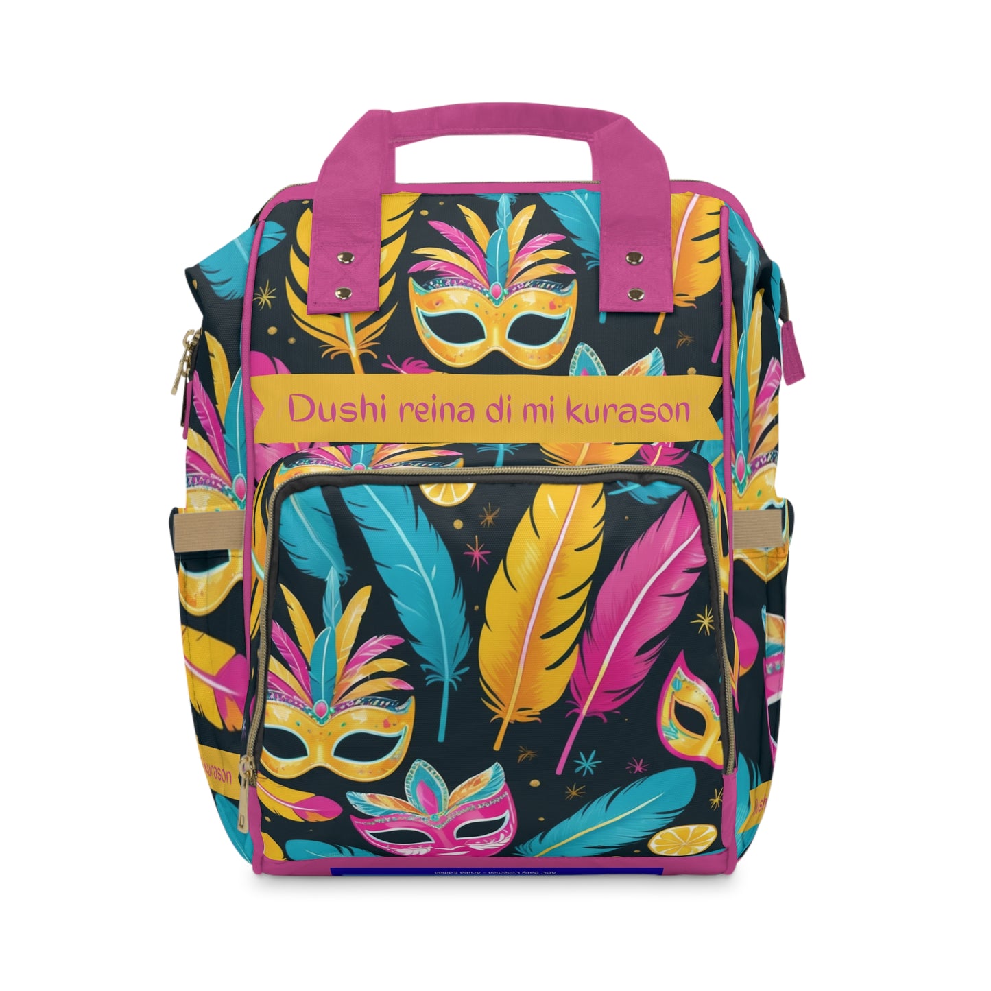 Girls Diaper Bag Personalized Aruba Baby Bag Carnival Feather Mask Waterproof Backpa