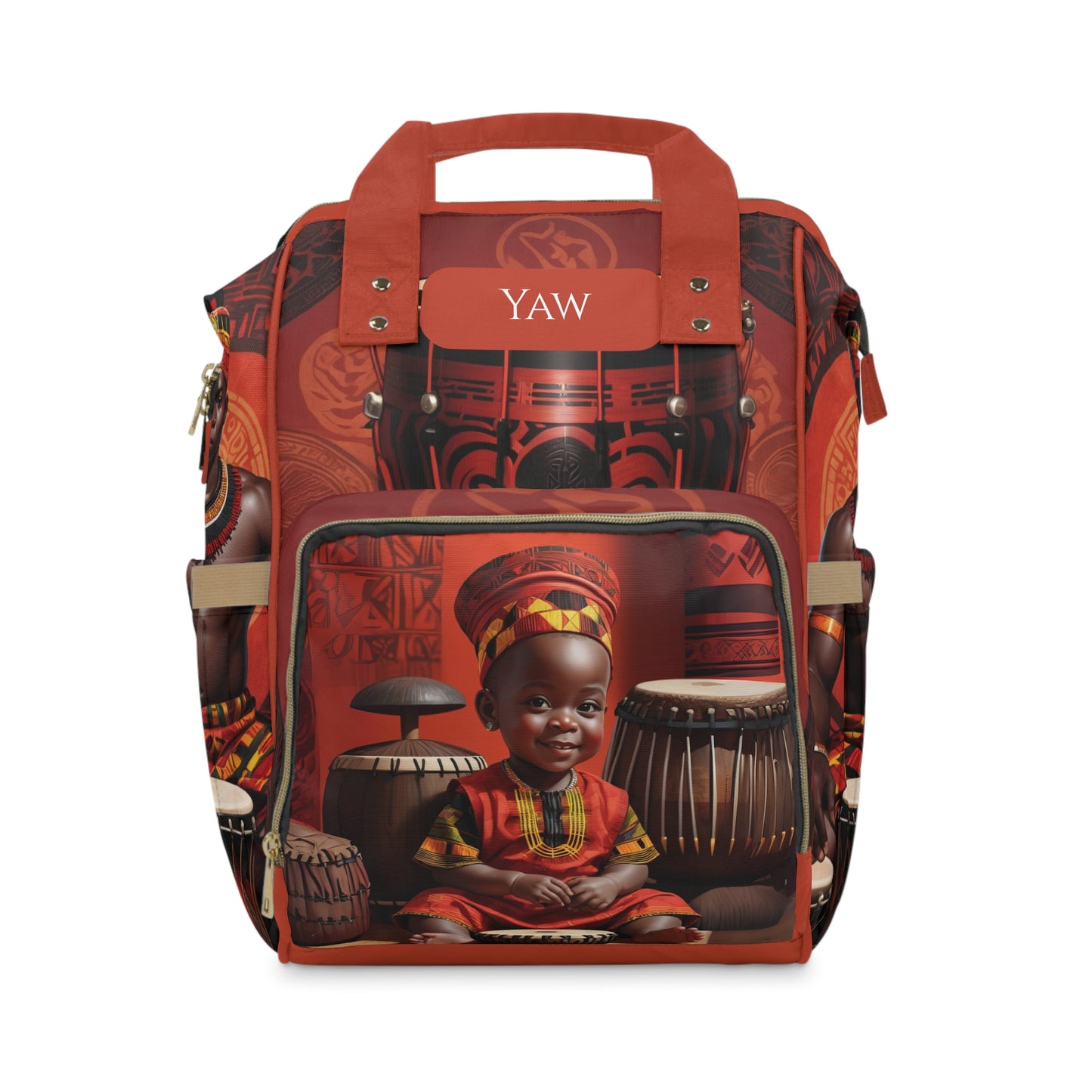 Boys Ghanaian Kente – Drum Prince Diaper Bag (Yaw Edition)