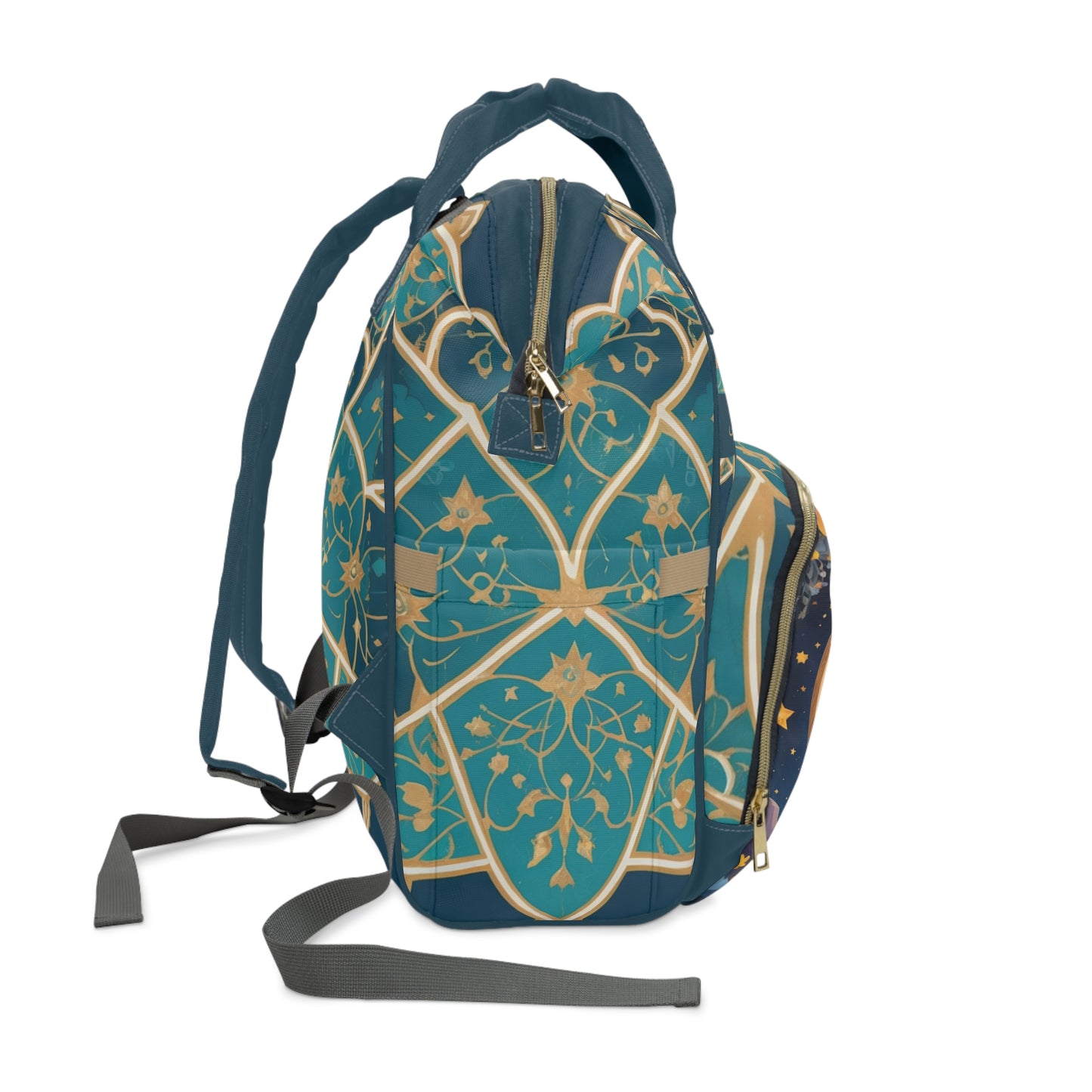 Boys Diaper Bag Personalized Persian | Baby Boy Backpack with Farsi Moon & Hero Quote | Unique Cultural Baby Shower Gift