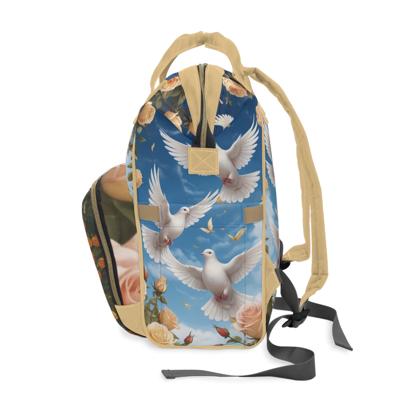 Girl Diaper Bag – Ghanaian Kente Dove Princess Edition