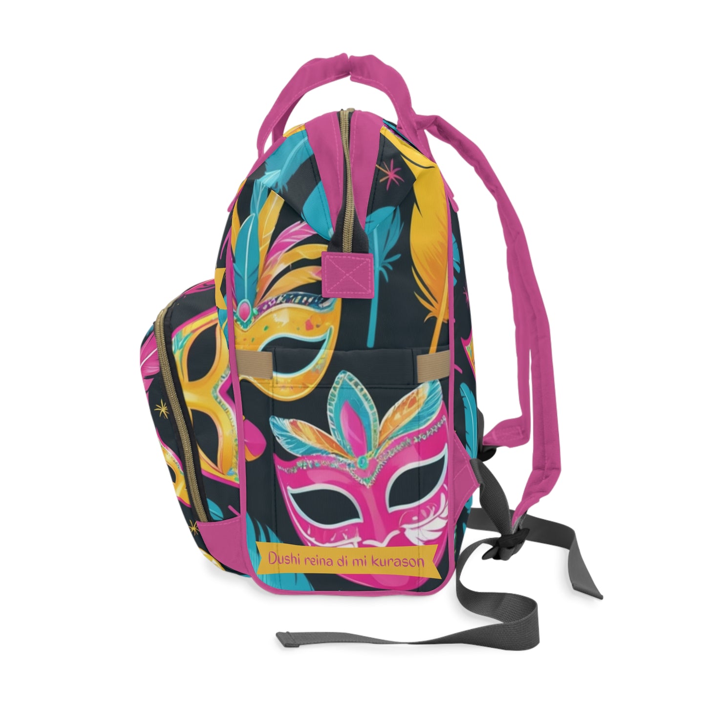 Girls Diaper Bag Personalized Aruba Baby Bag Carnival Feather Mask Waterproof Backpa
