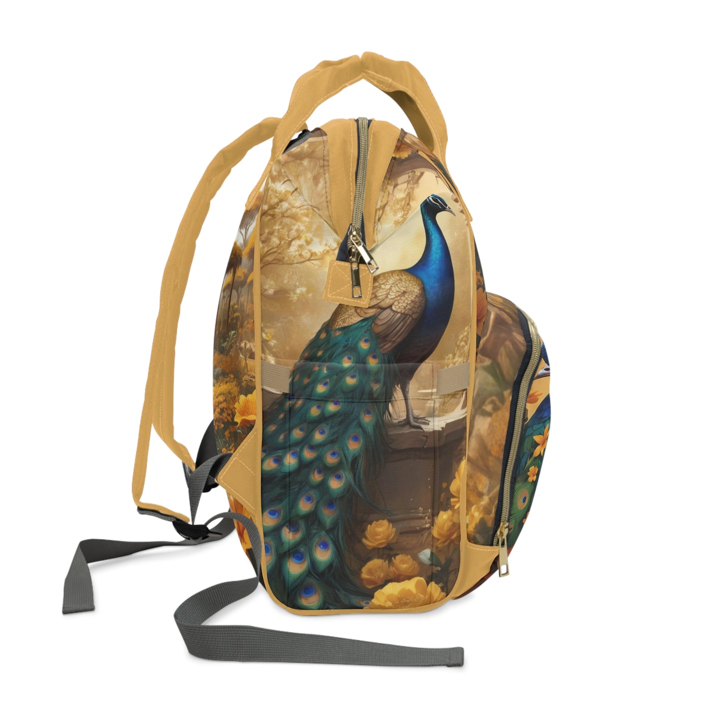 Girl Diaper Bag – Ghanaian Kente Peacock Princess Edition