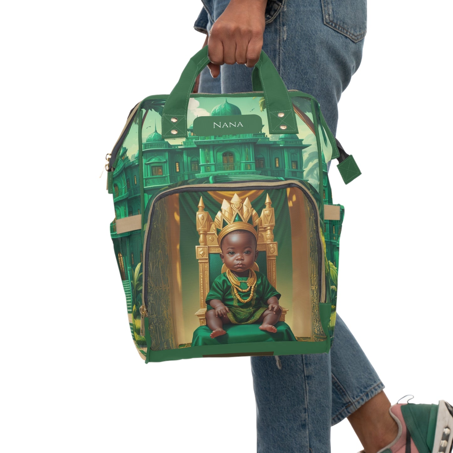 Boys Ghanaian Kente – Royal Throne Prince Diaper Bag (Nana Edition)