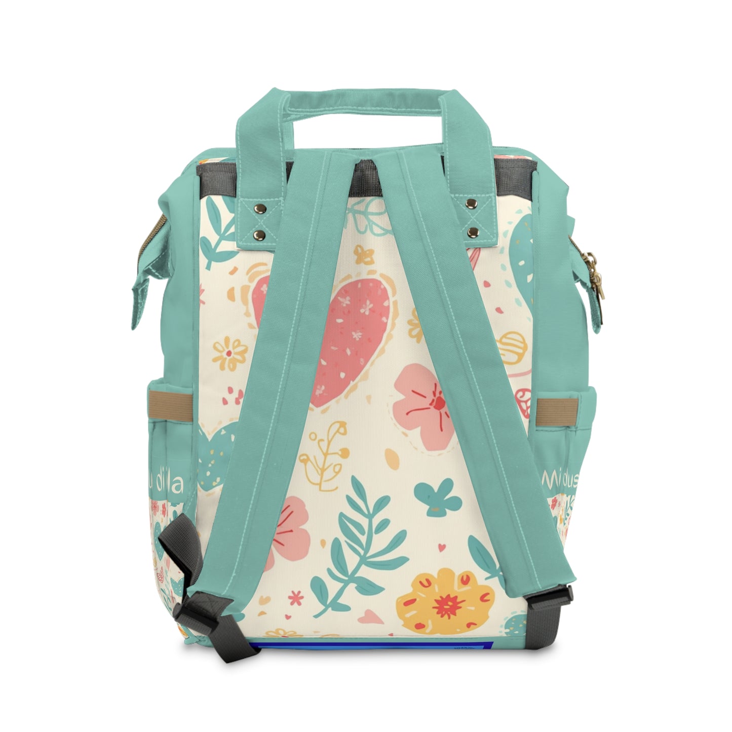 Girls Diaper Bag Personalized Aruba Tropical Baby Bag Pastel Hearts Island Love Waterproof Backpack
