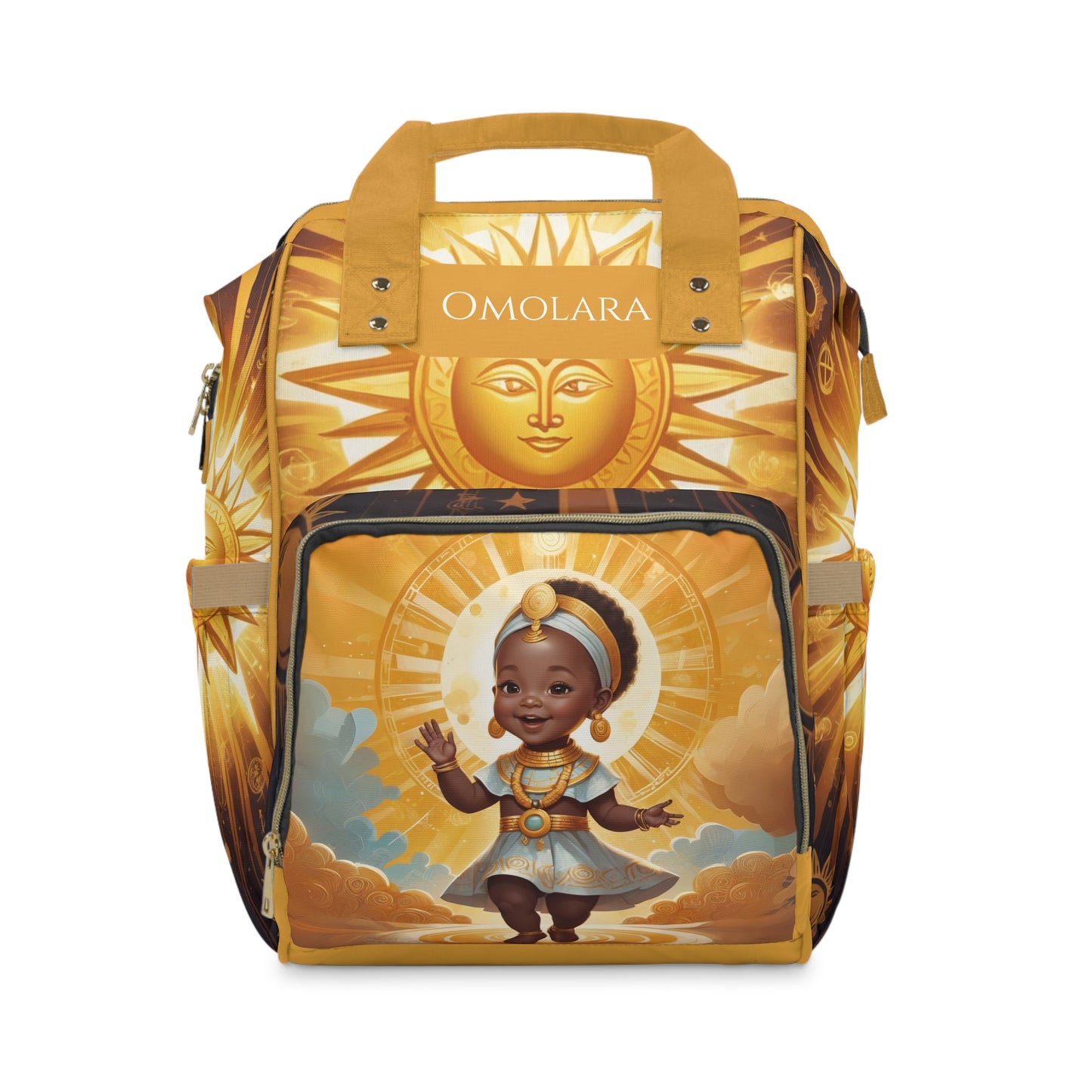 Girls African Diaper Bag – Yoruba Sun Princess Omolara