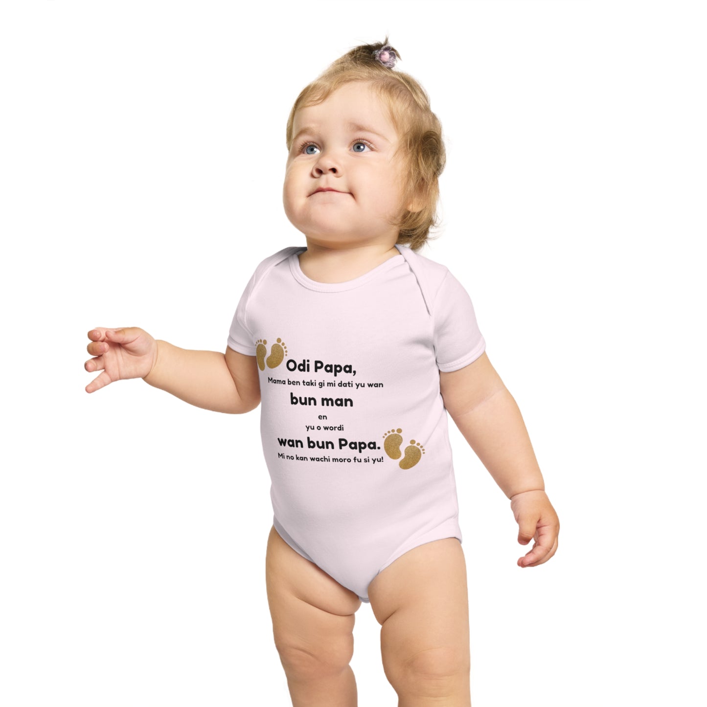 Baby Announcement Bodysuit Odi Papa Surinamese