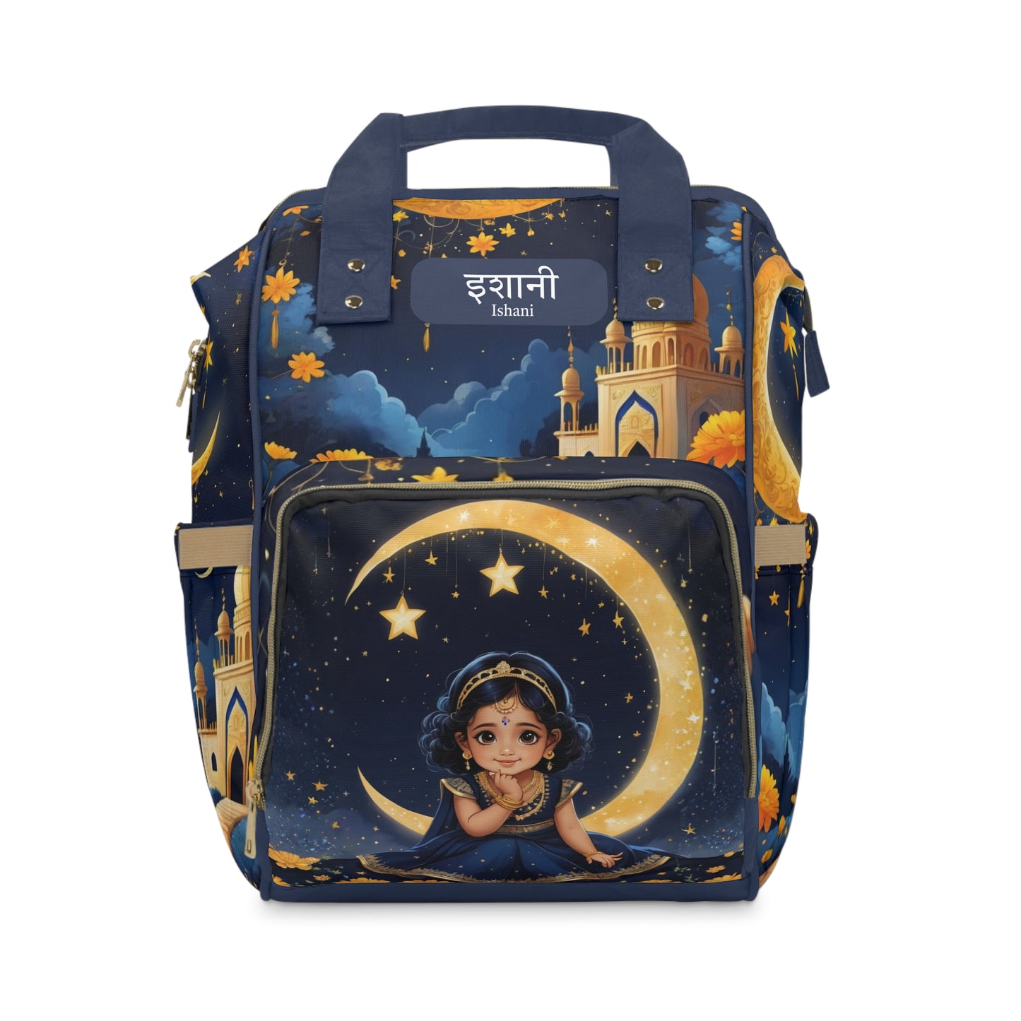 Ishani India Baby Bag – Moon & Stars Fairytale, Free Personalization