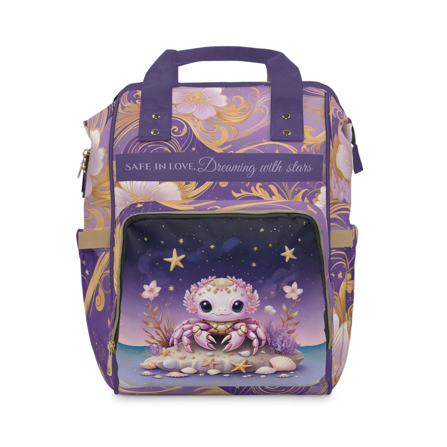 Girls Zodiac Backpack Cancer | Personalized Baby Girl Bag with Crab & Zodiac Quote | Unique Astrology Baby Shower Gift