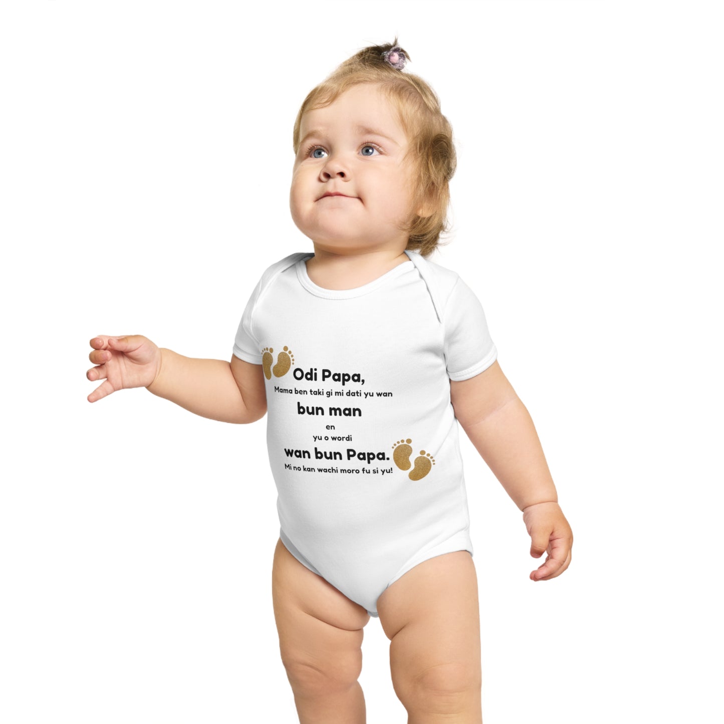 Baby Announcement Bodysuit Odi Papa Surinamese