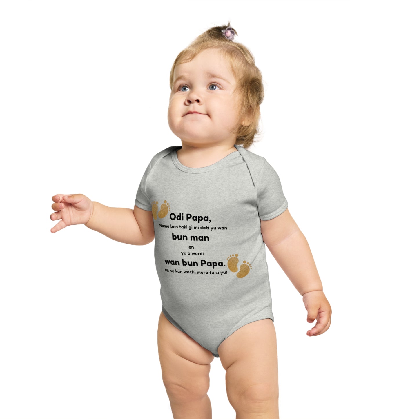 Baby Announcement Bodysuit Odi Papa Surinamese