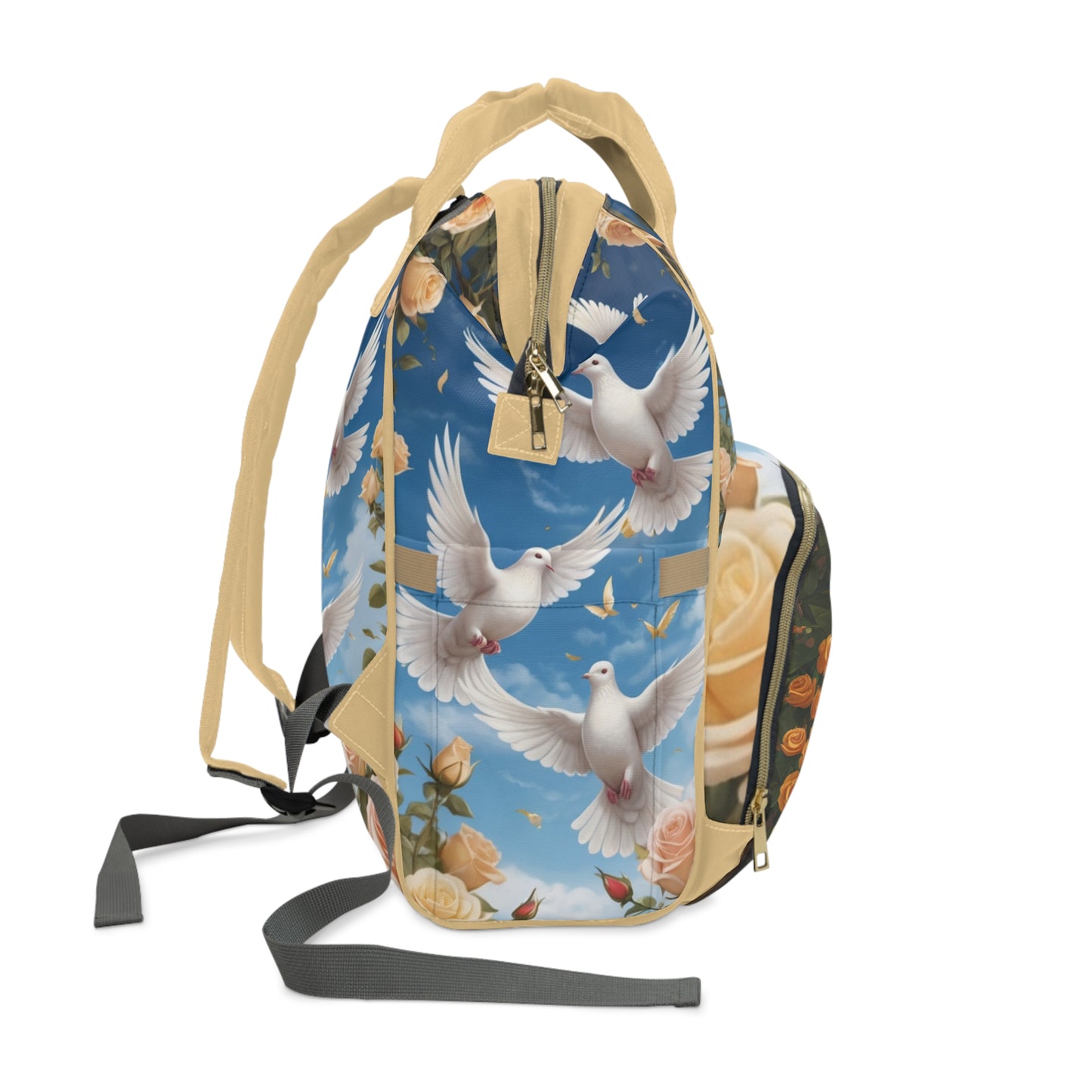 Girl Diaper Bag – Ghanaian Kente Dove Princess Edition