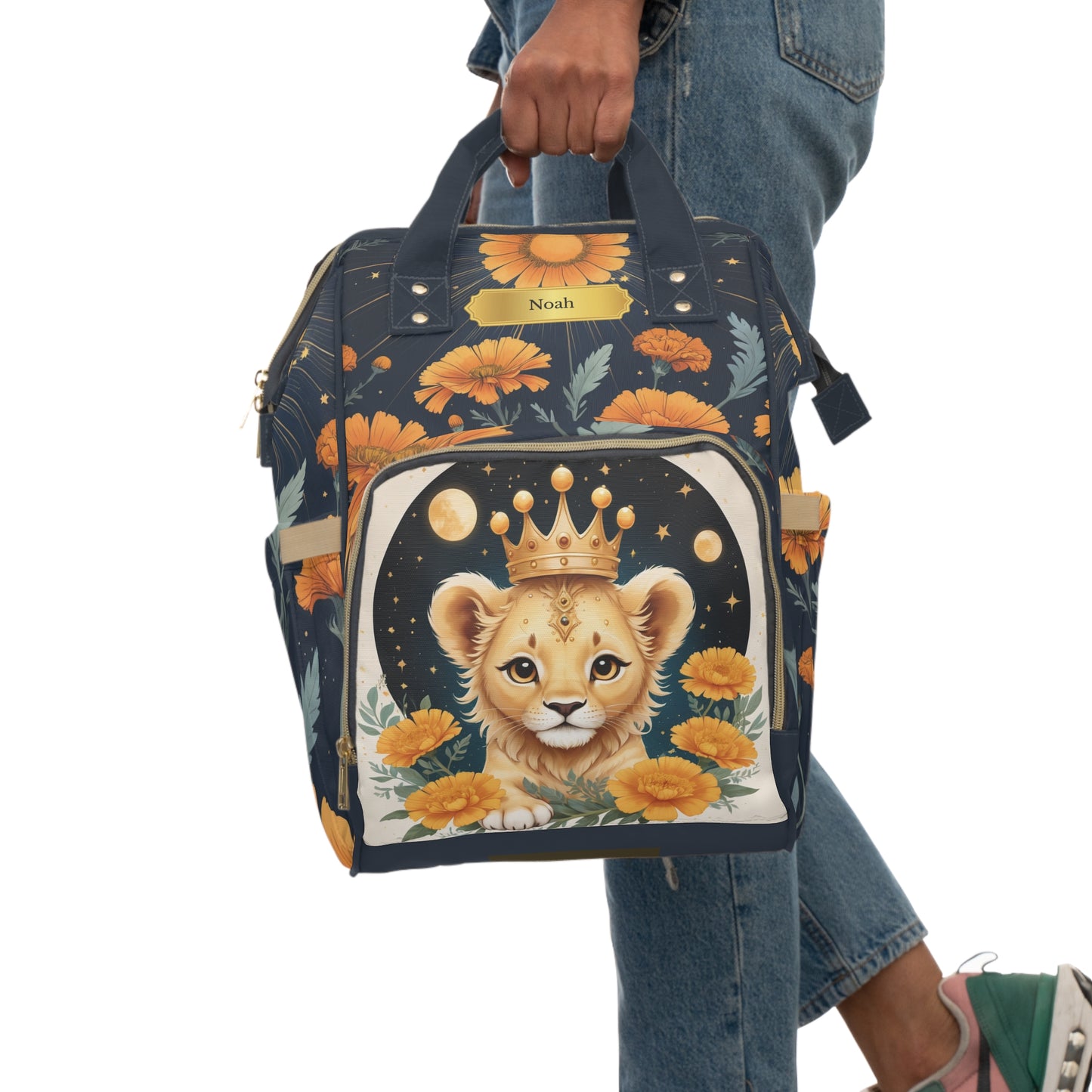 Leo Zodiac Diaper Bag for Boys – Personalized with Your Baby’s Name