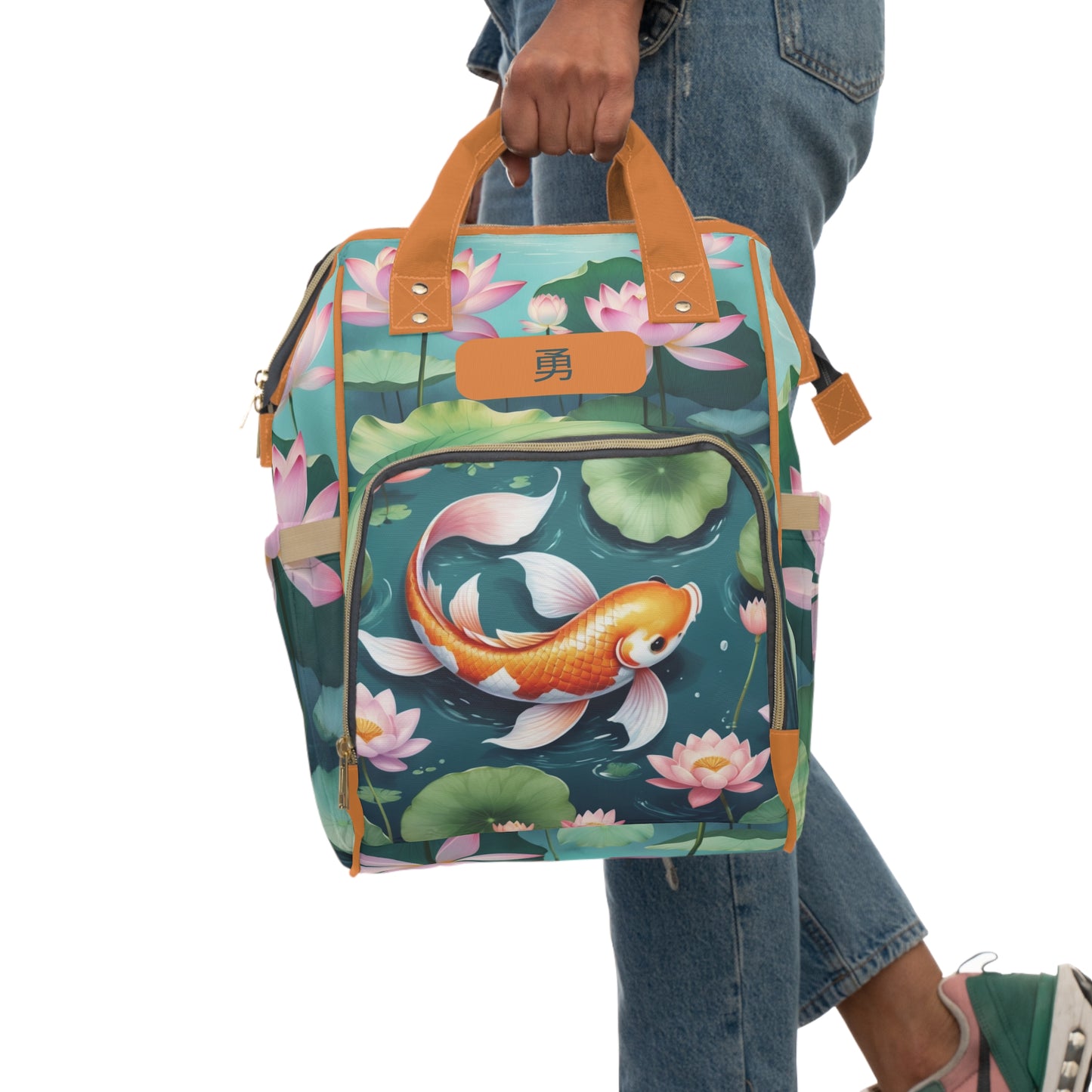 Boys Diaper Bag Personalized | Chinese Koi Fish Baby Bag