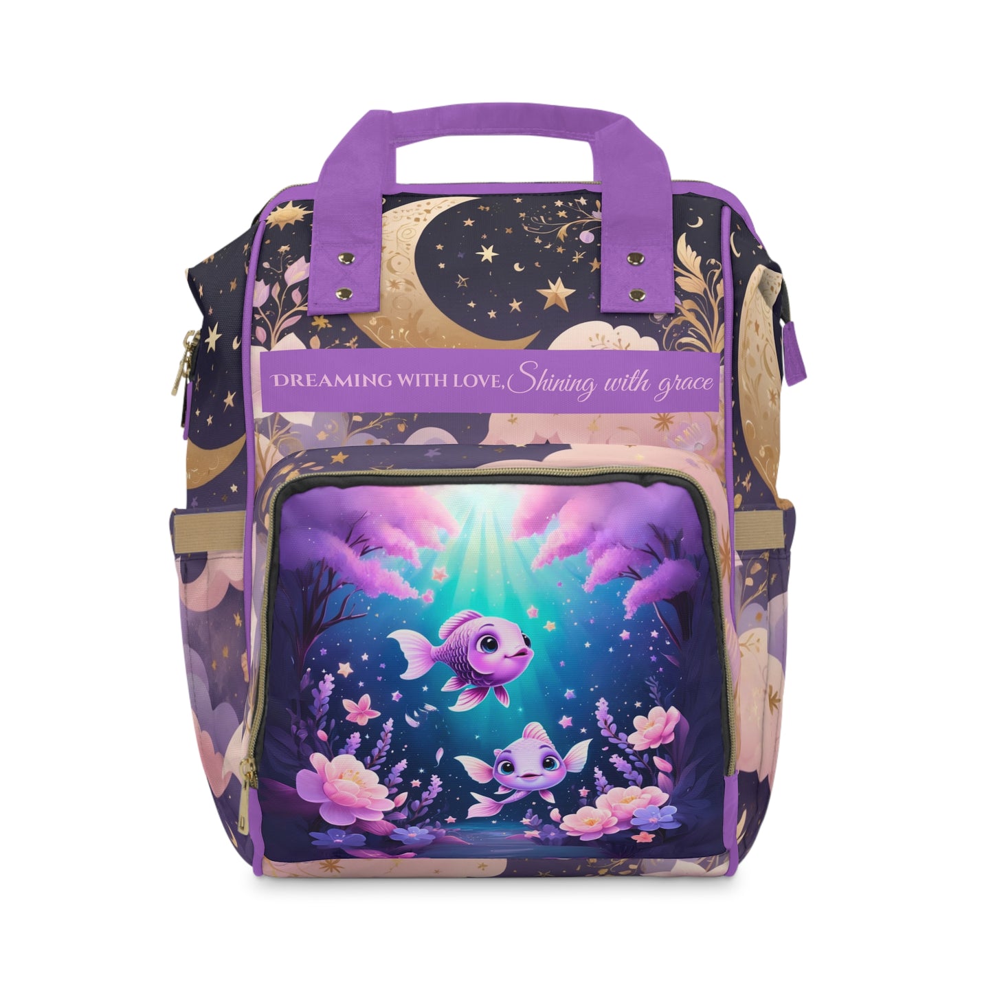 Girls Zodiac Backpack Pisces | Personalized Baby Girl Bag with Fish & Zodiac Quote | Unique Astrology Baby Shower Gift