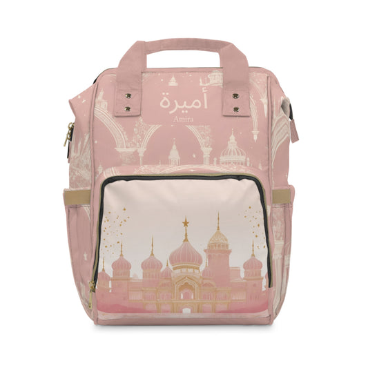 Girls Diaper Bag Personalized Arabic Baby Bag Amira Princess Pink Design
