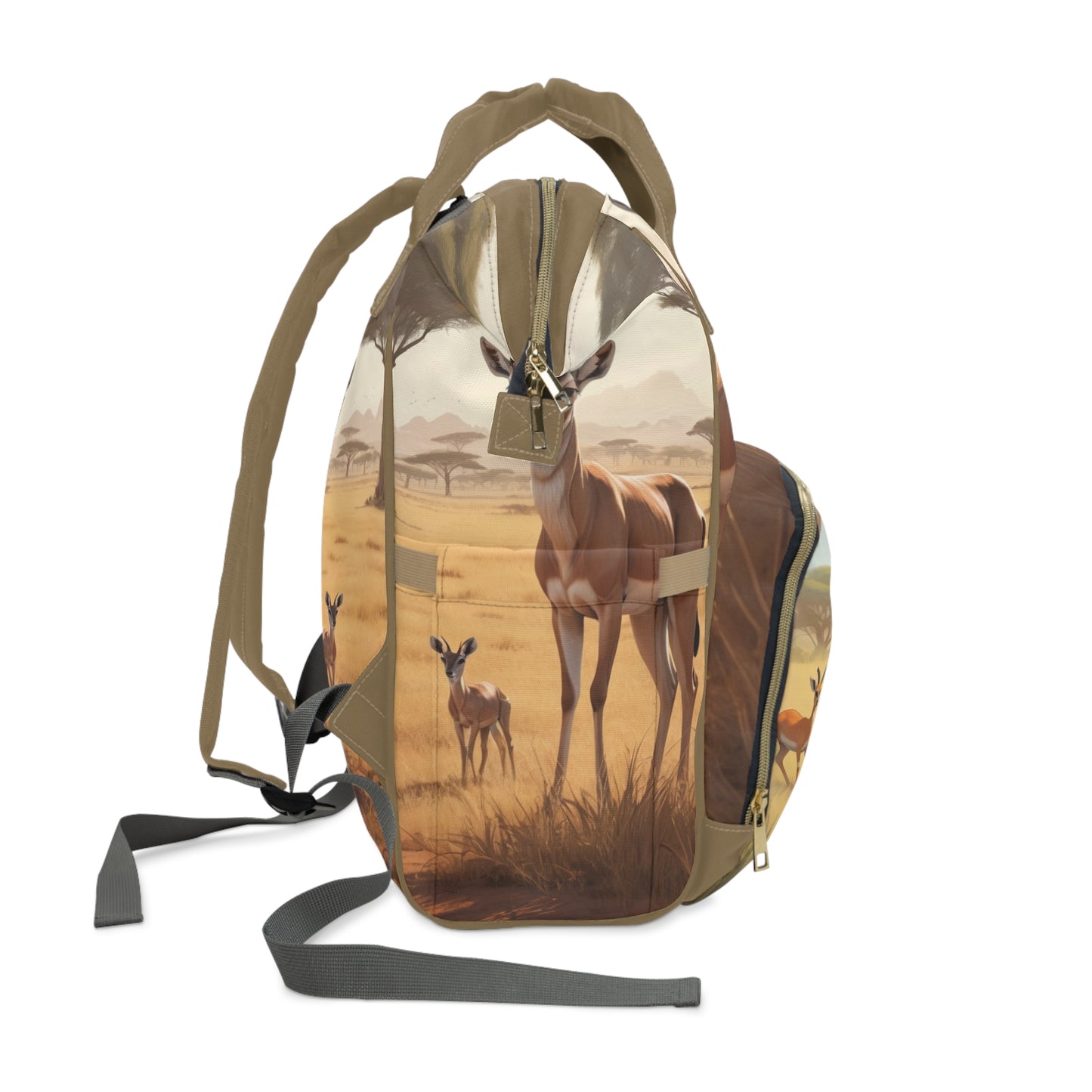 Girl Diaper Bag – Ghanaian Kente Antelope Princess Edition