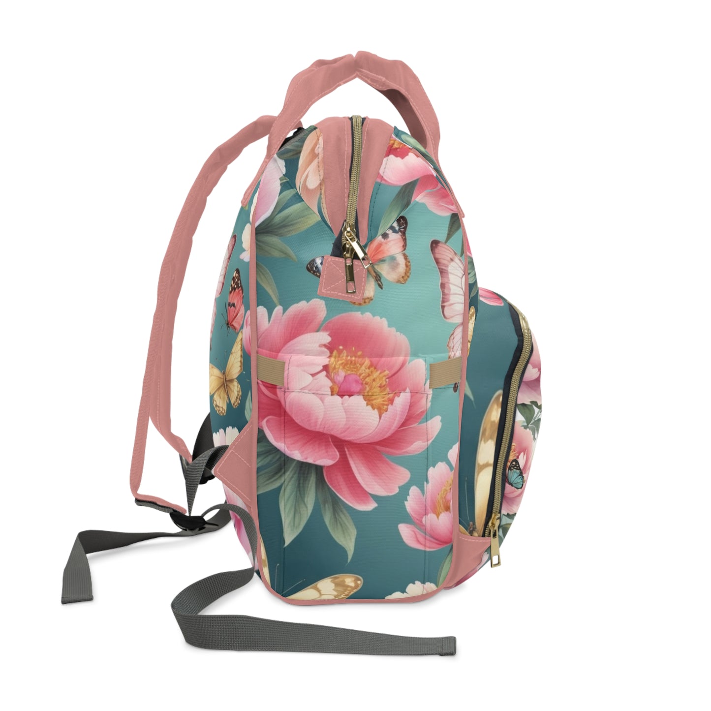 Girls Diaper Bag Personalized | Chinese Butterfly Garden Baby Bag