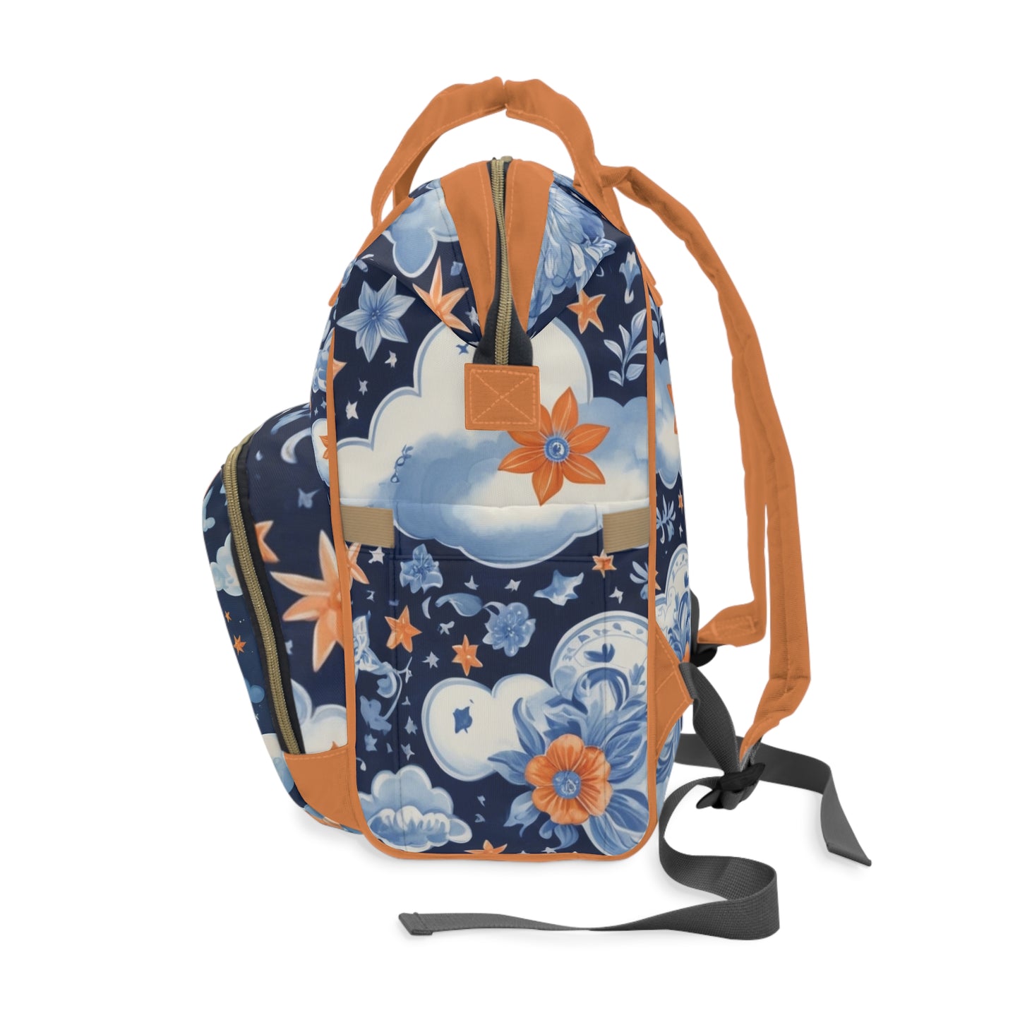 Boys Diaper Bag – Delft Blue Rocket Explorer Edition | Personalized Baby Backpack