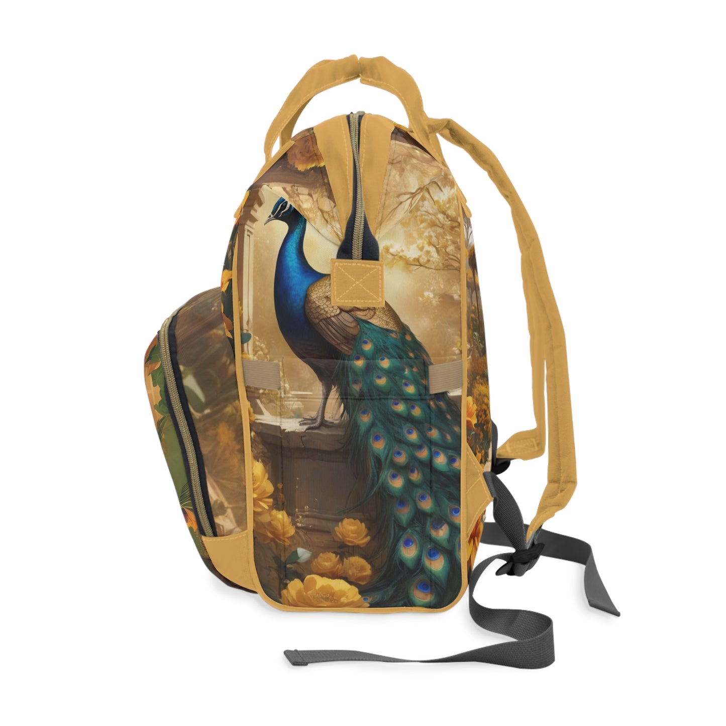 Girl Diaper Bag – Ghanaian Kente Peacock Princess Edition