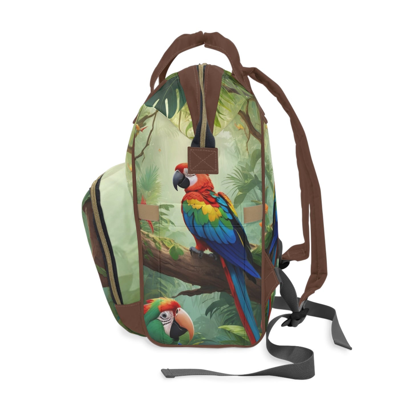 Girl Diaper Bag – Ghanaian Kente Parrot Princess Edition