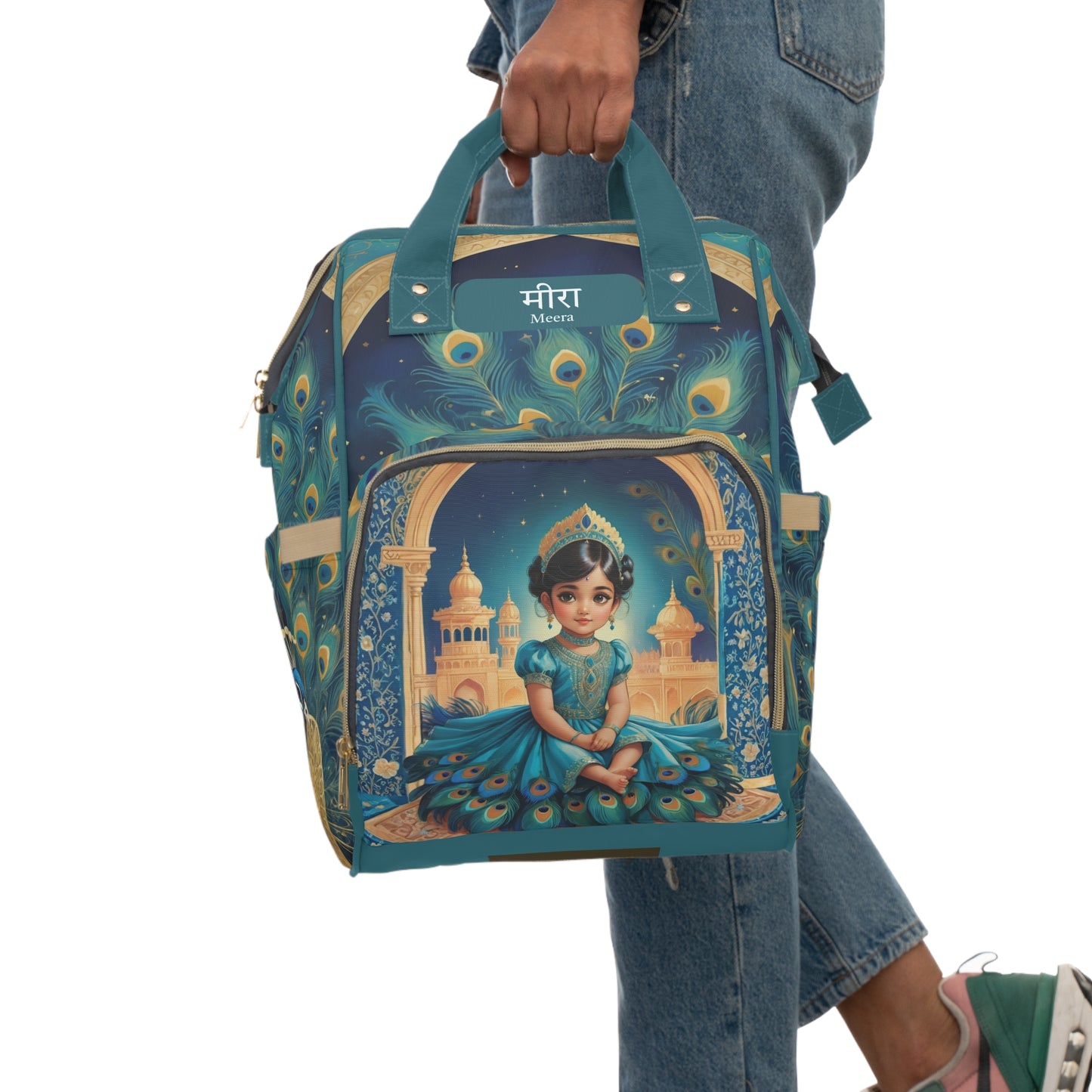 Meera India Baby Bag – Peacock Princess, Free Personalization