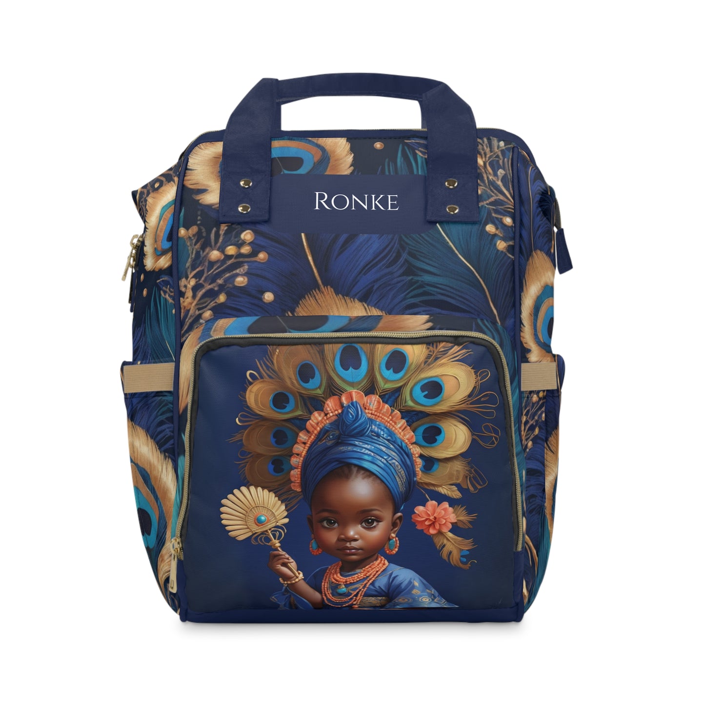 Ronke Yoruba Princess Diaper Bag – Luxury Peacock Edition